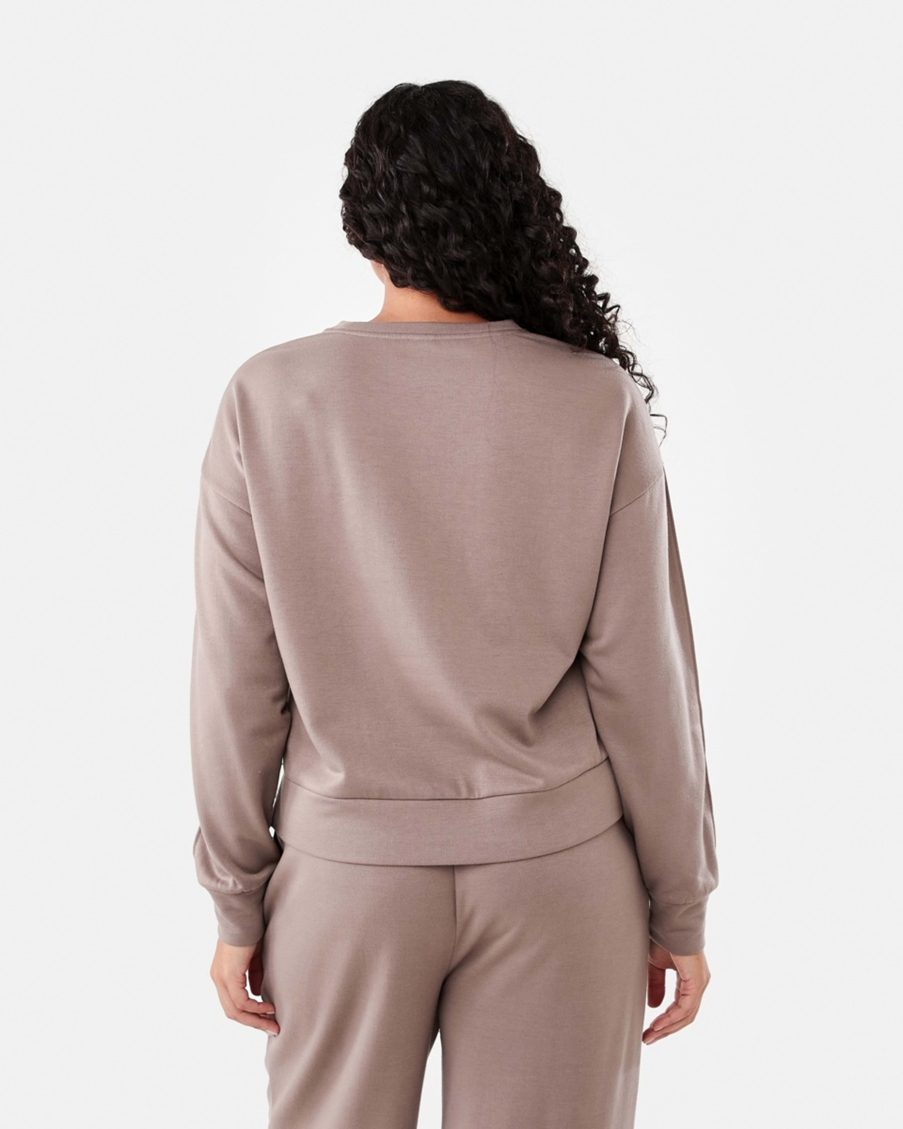3 Soft Touch Boxy Crew Sweatshirt Taupe Brn, 3 of 6
