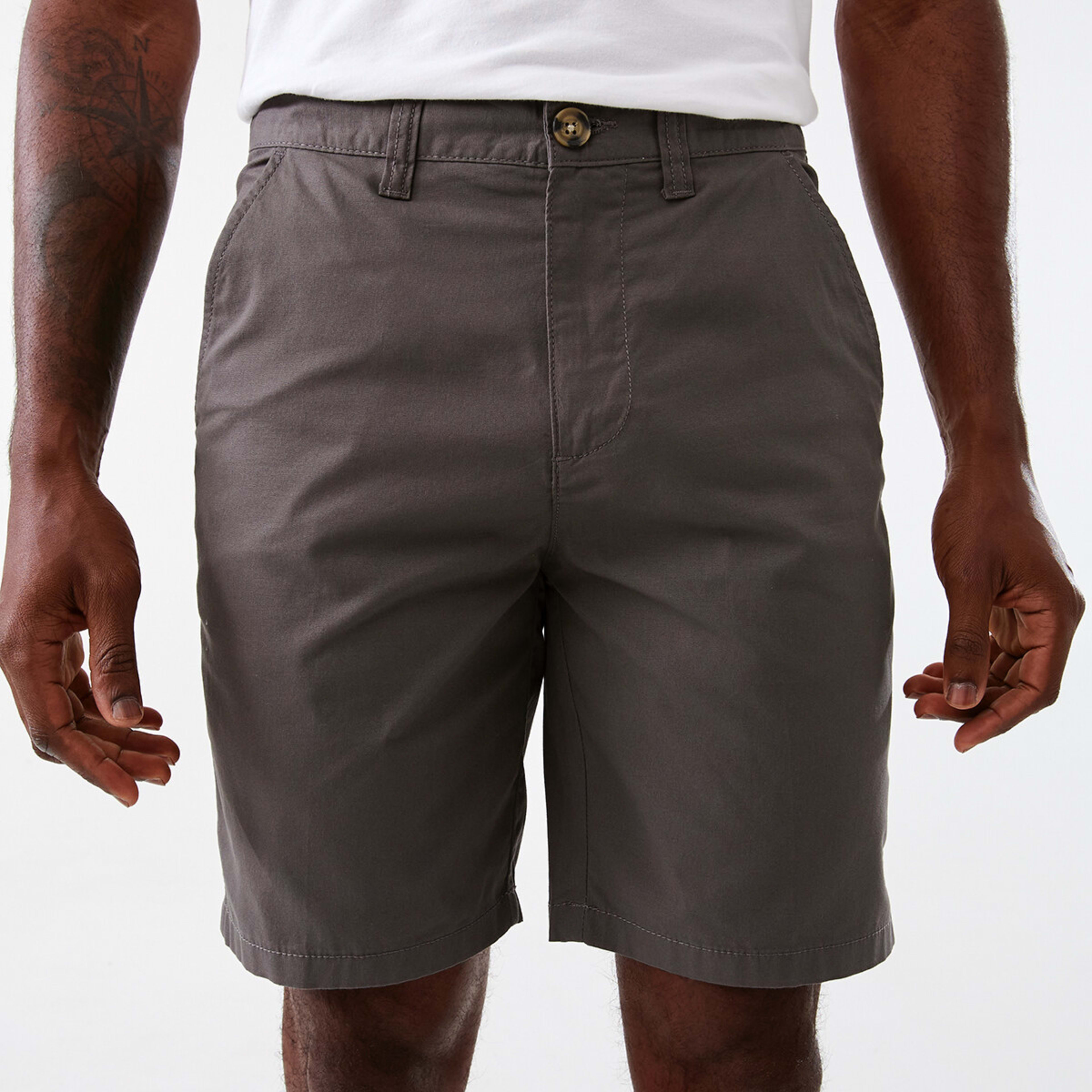 1 Fixed Waist Regular Chino Shorts Gry Pvmt, 1 of 6