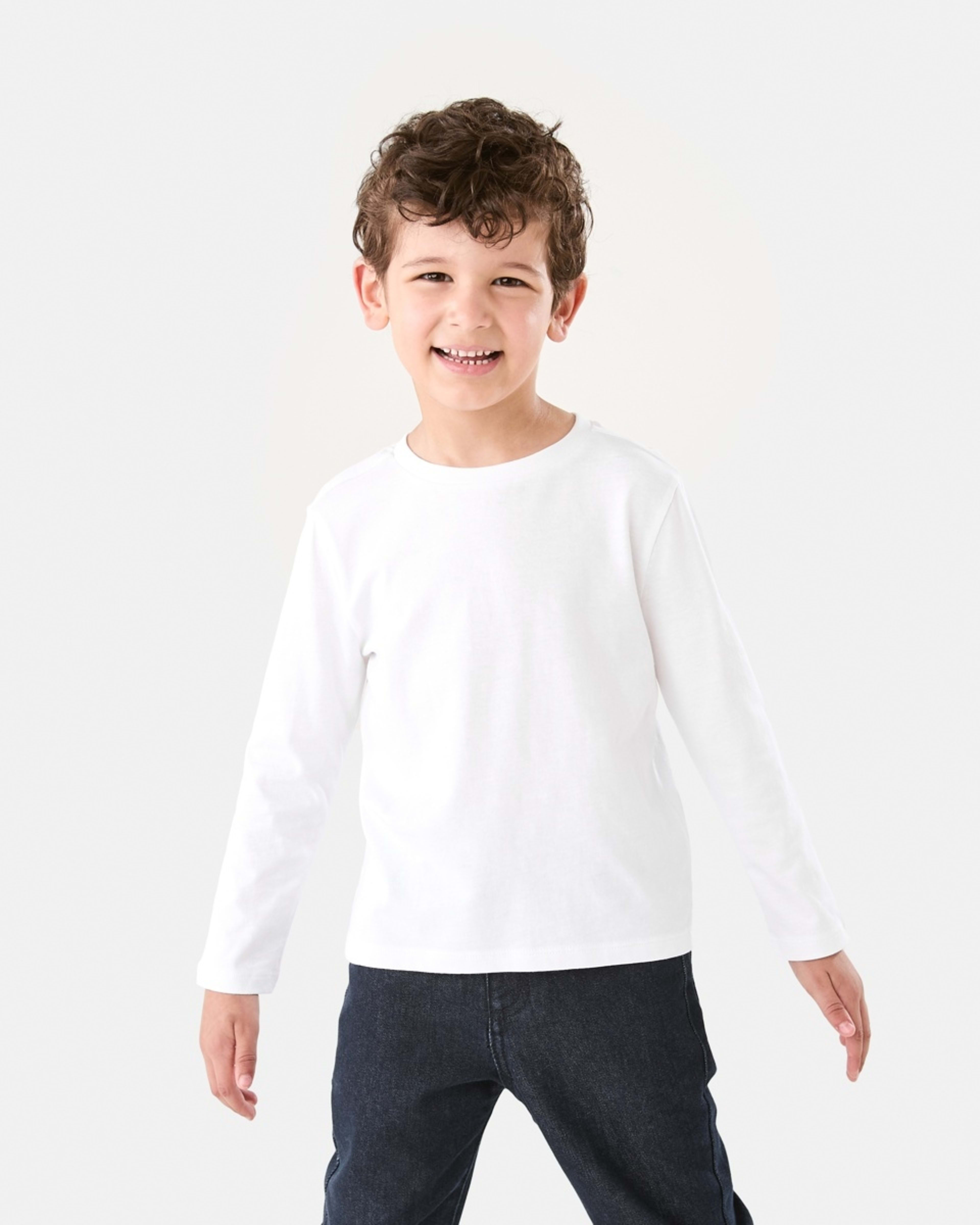 1 Long Sleeve Plain T-shirt White