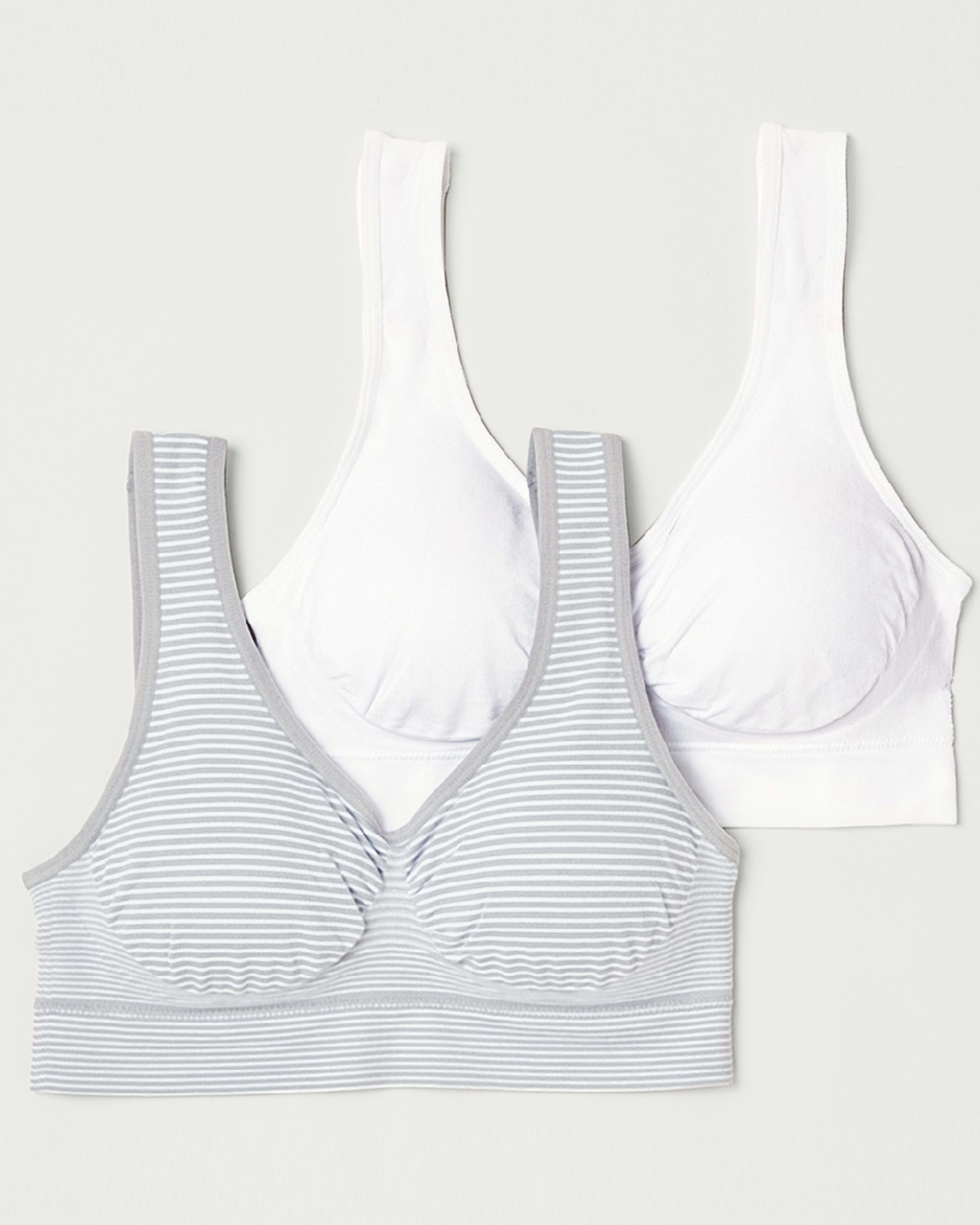 6 2 Pack Wirefree Seamfree Crop STRIPE, WHITE, 6 of 6