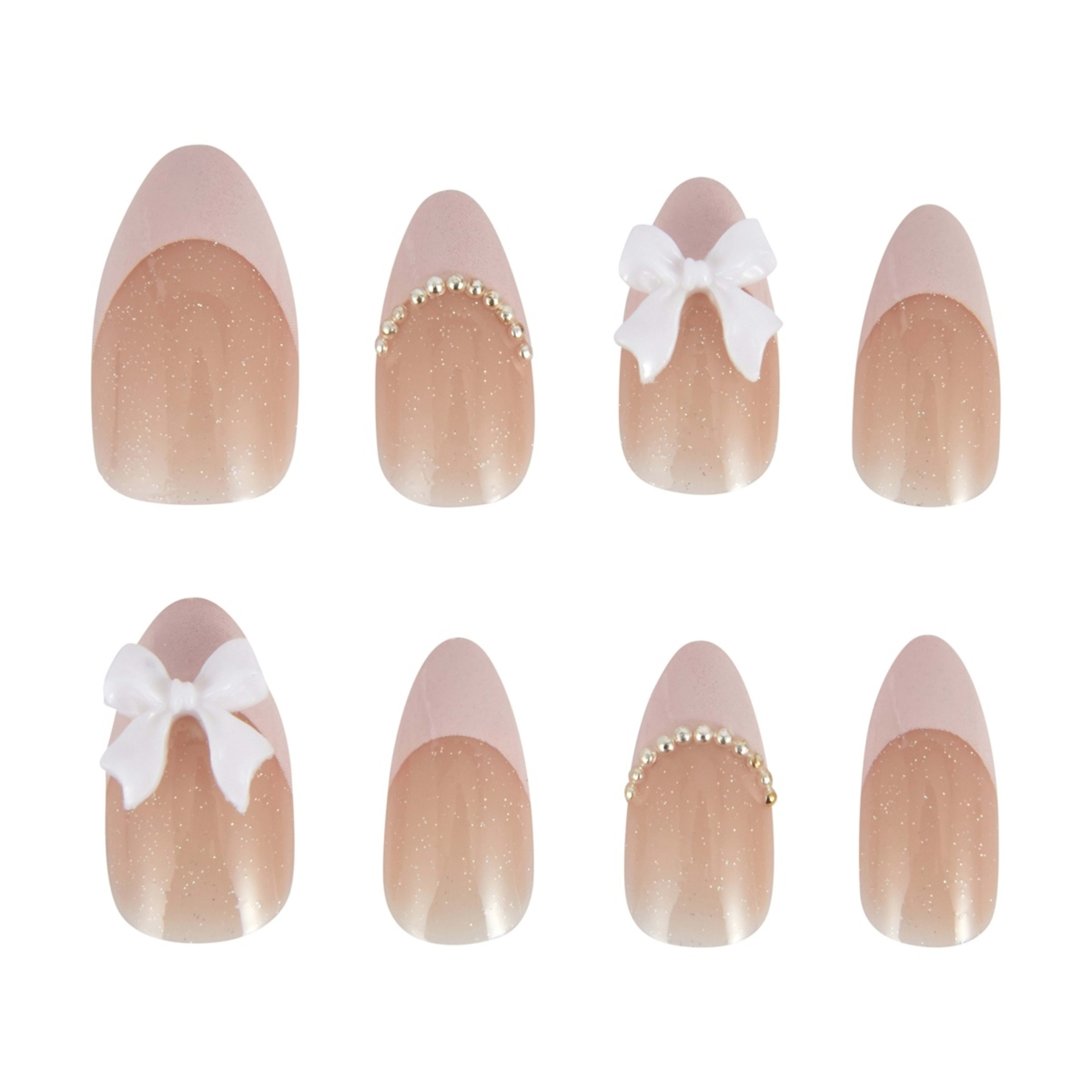 5 OXX Cosmetics 24 Pack Artificial Nails with Adhesive - Stiletto Shape, 3D Bow, 5 of 5