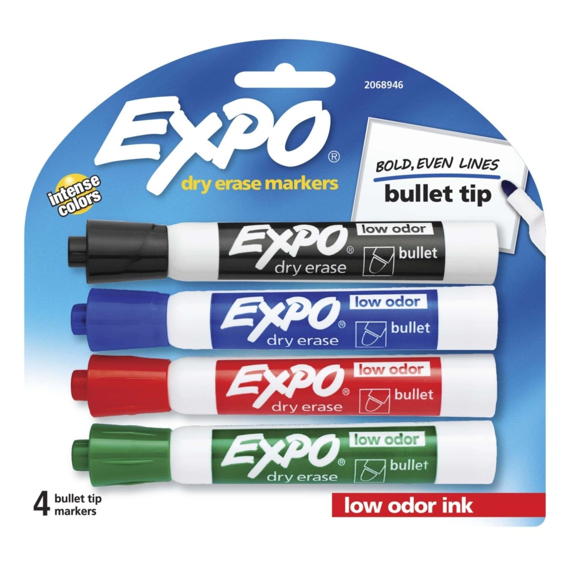 4 Pack Expo Dry Erase Whiteboard Marker Bullet Tip Business Assorted