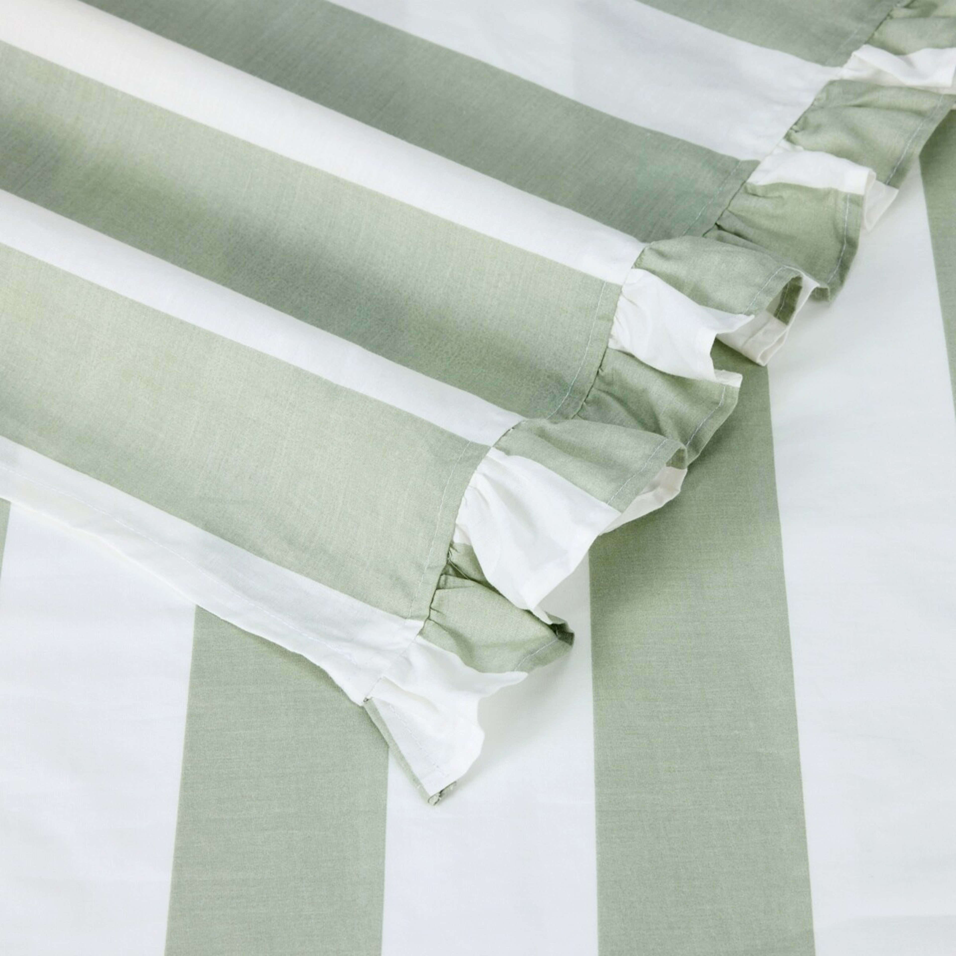 4 250 Thread Count Cotton Ruffle Sheet Set - Queen Bed, Sage, 4 of 7