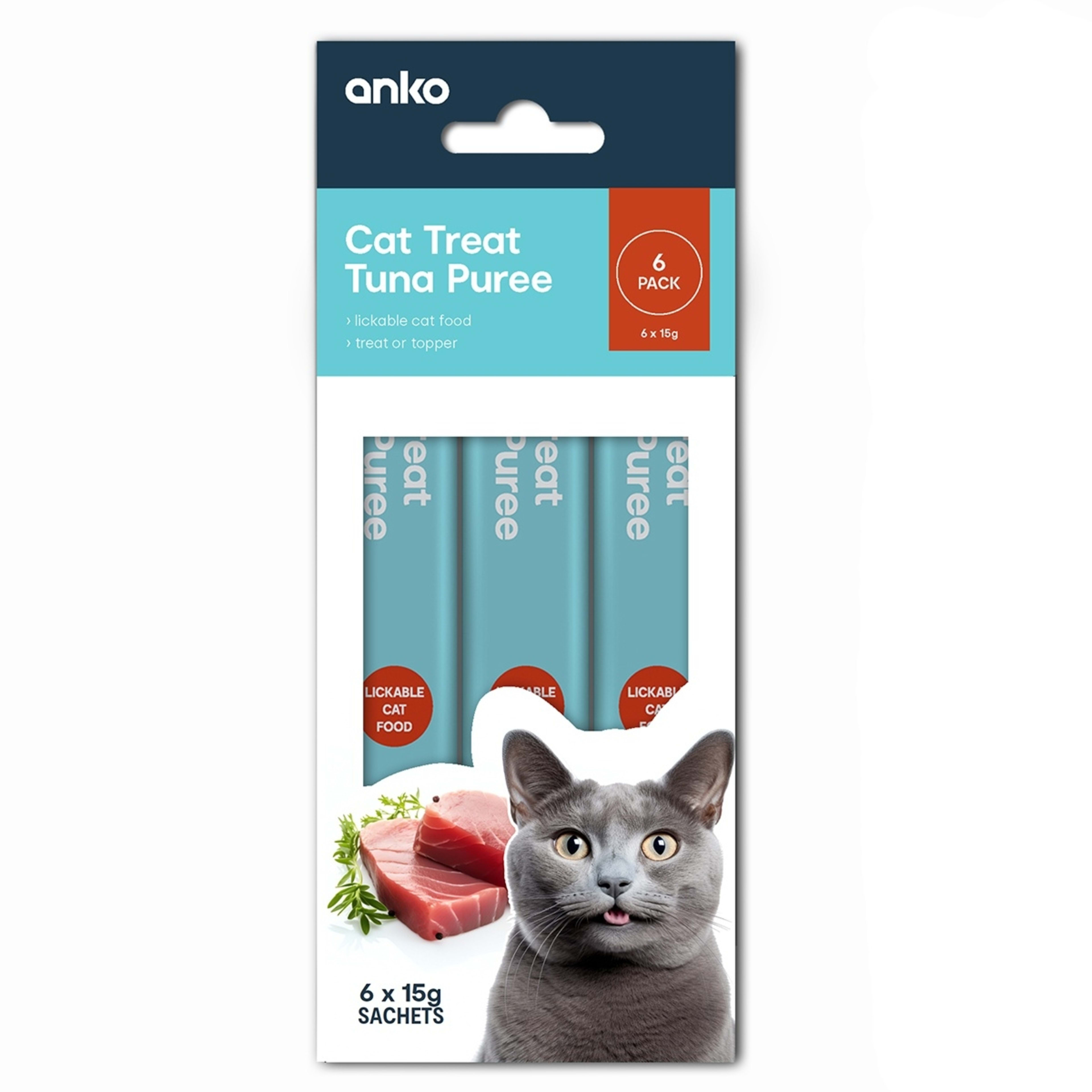 1 6 Pack Cat Treat Tuna Puree Sachets