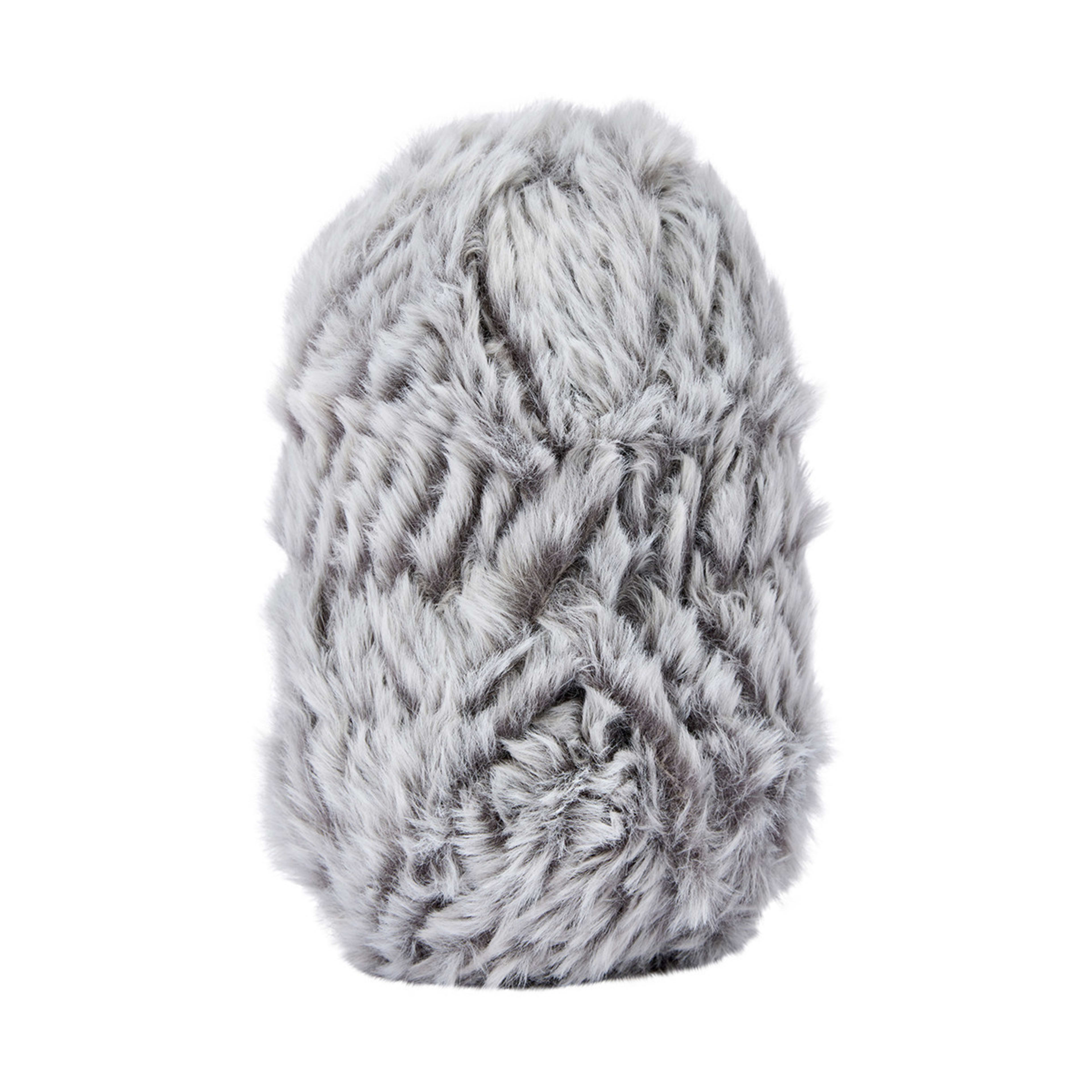 Faux Fur Yarn - Light Grey - Kmart