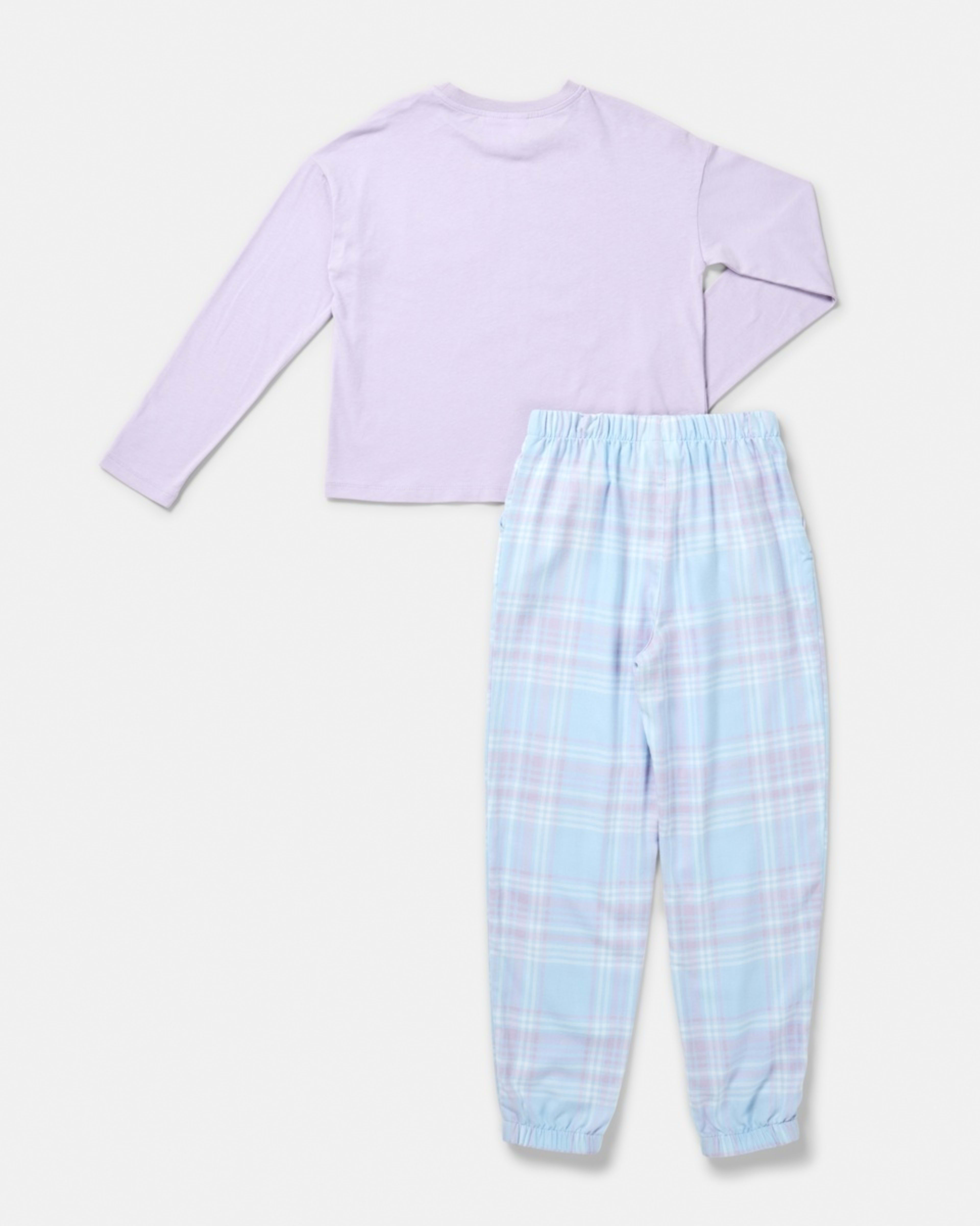 8 Knit Flannelette Pyjama Set Pur Slogan, 8 of 10