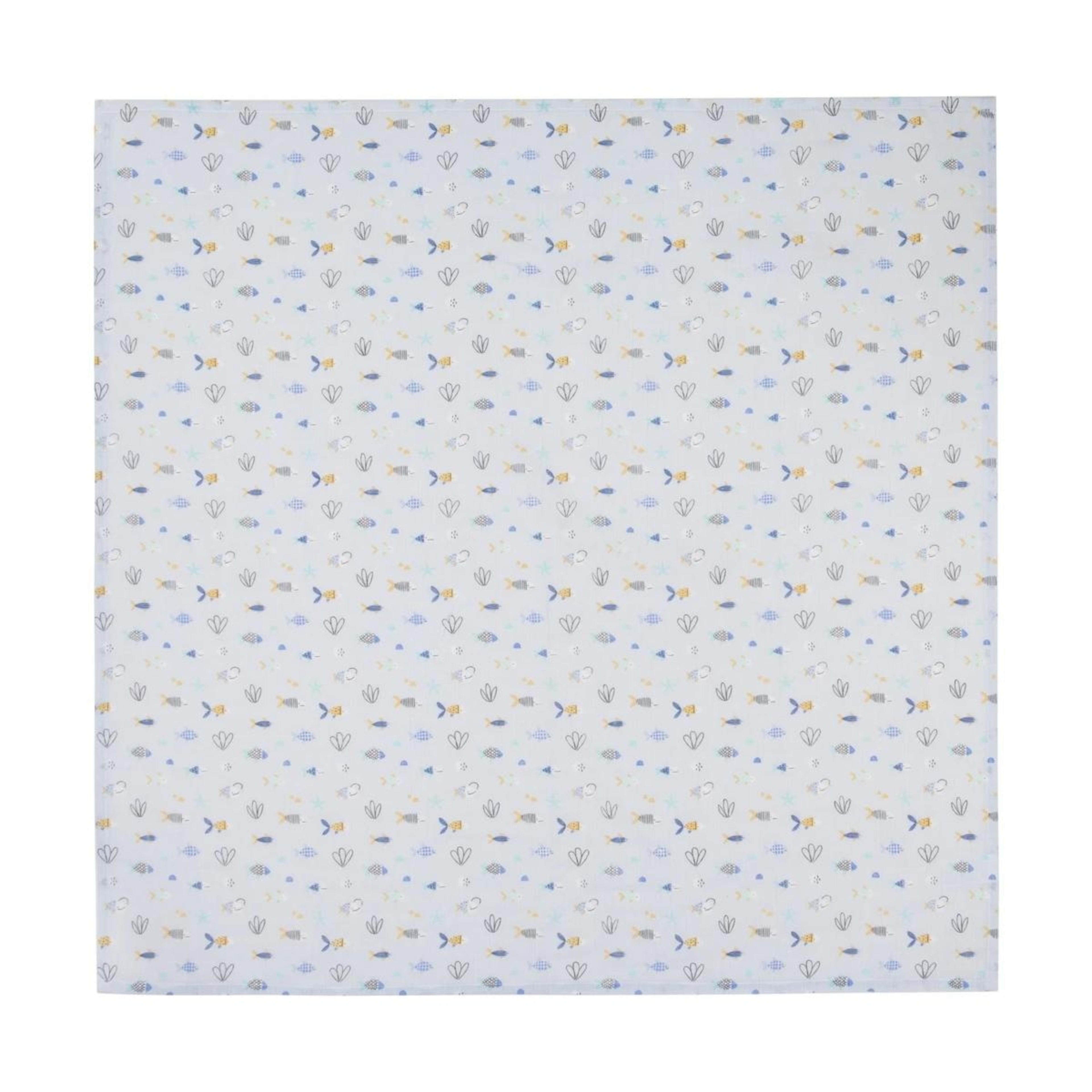 4 3 Pack Organic Cotton Muslin Wraps - Ocean, 4 of 6