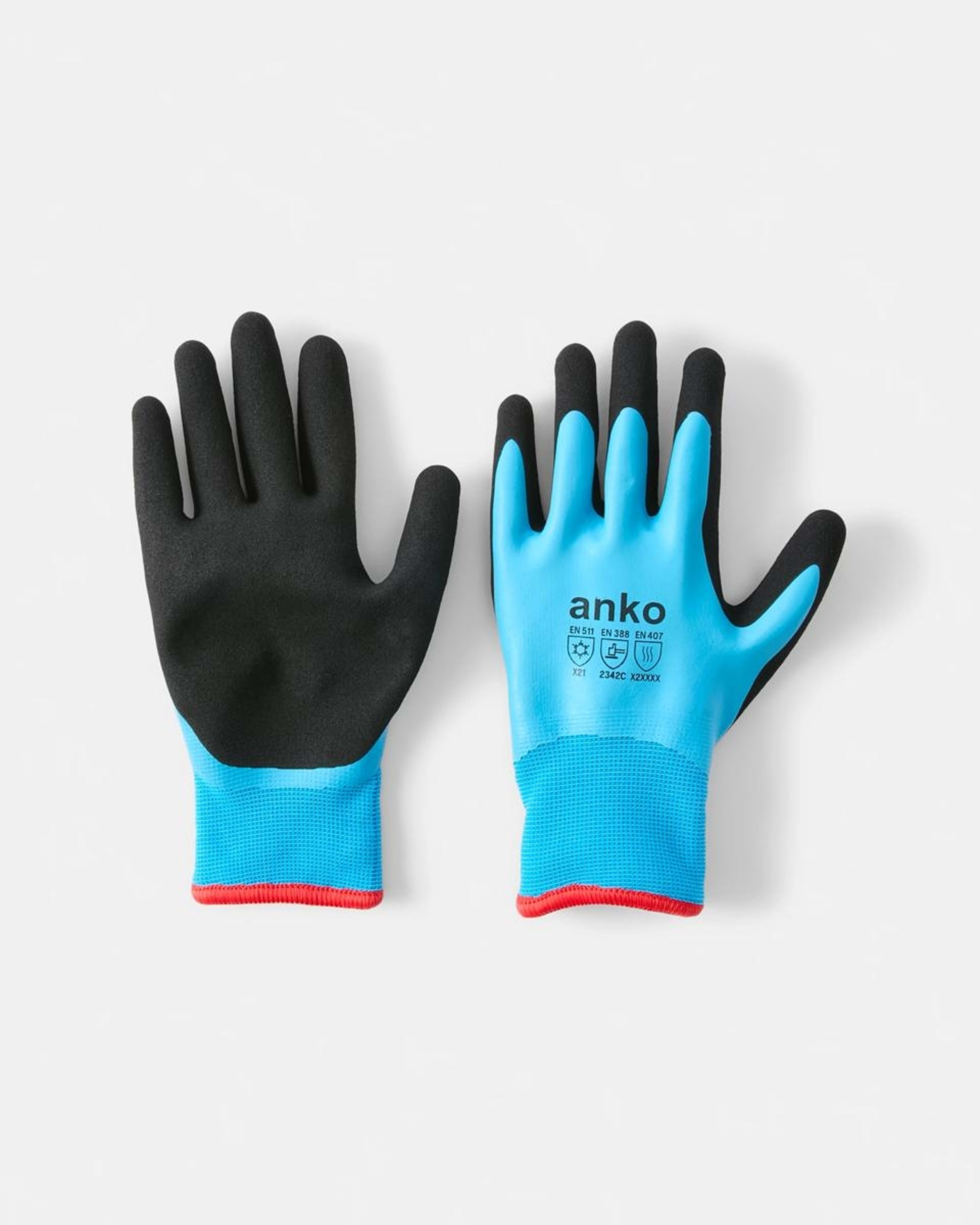 1 Water Resistant Gloves Grey/black, 1 of 2