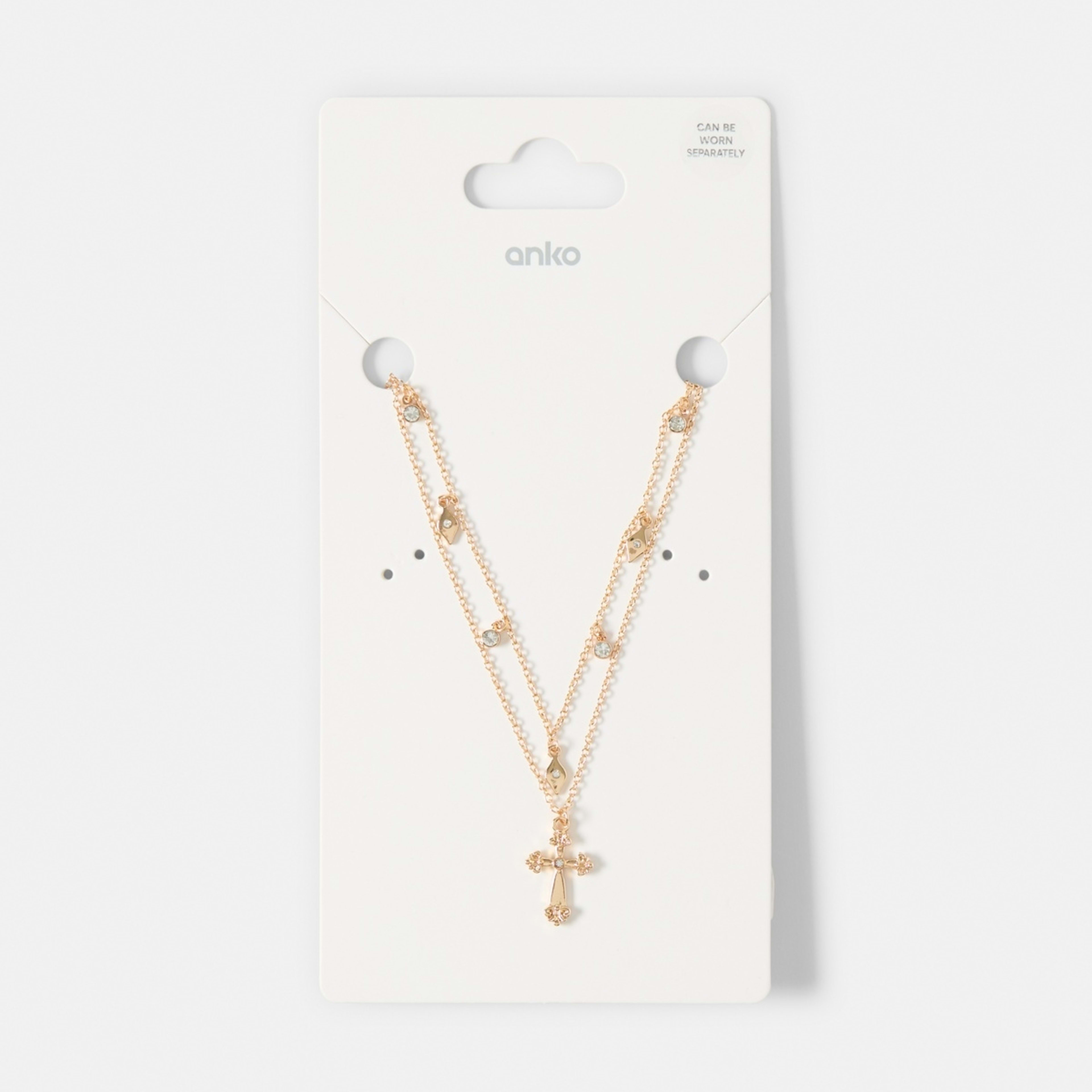 4 Cross Necklace - Gold Tone, 4 of 4