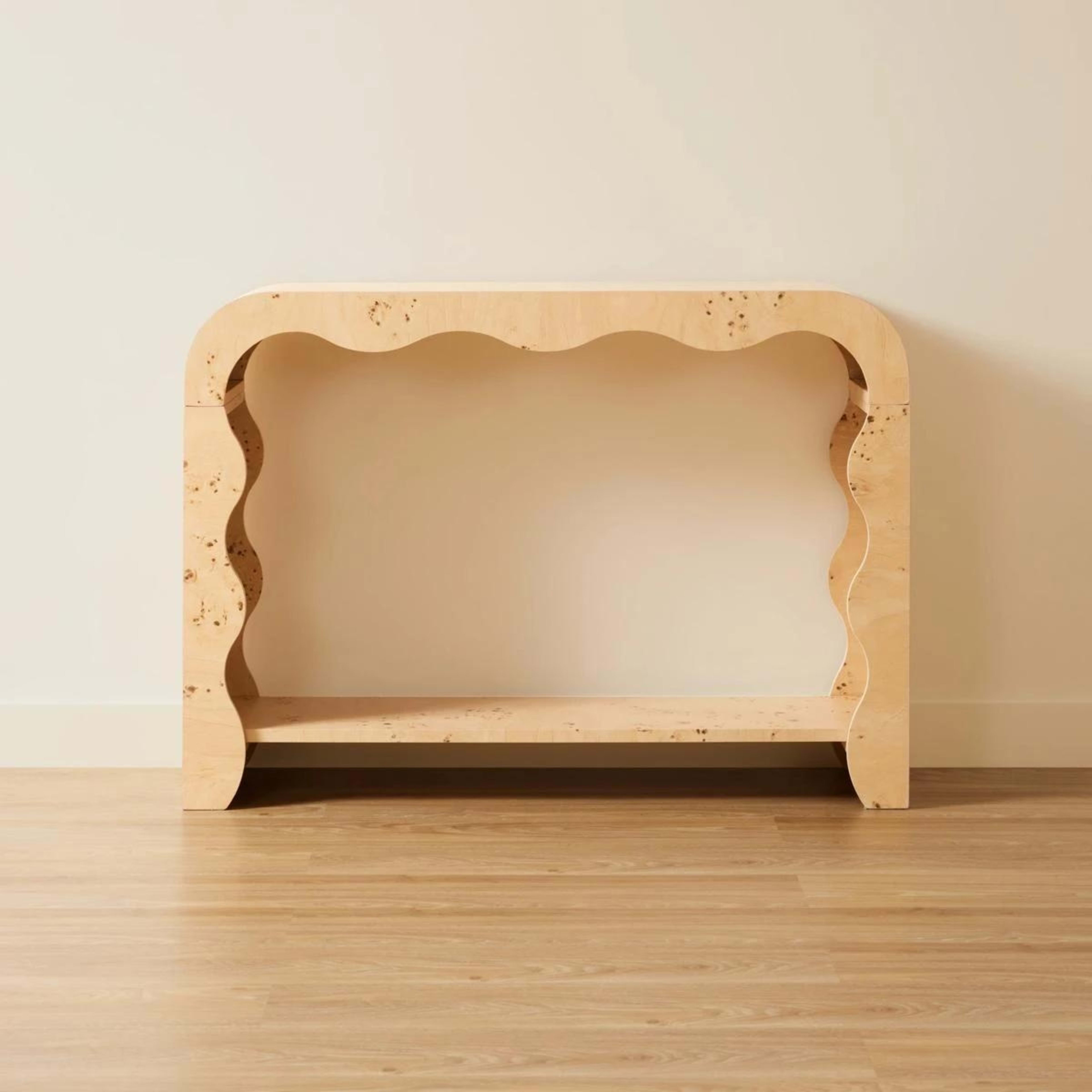 3 Burlwood Look Hall Table, 3 of 7