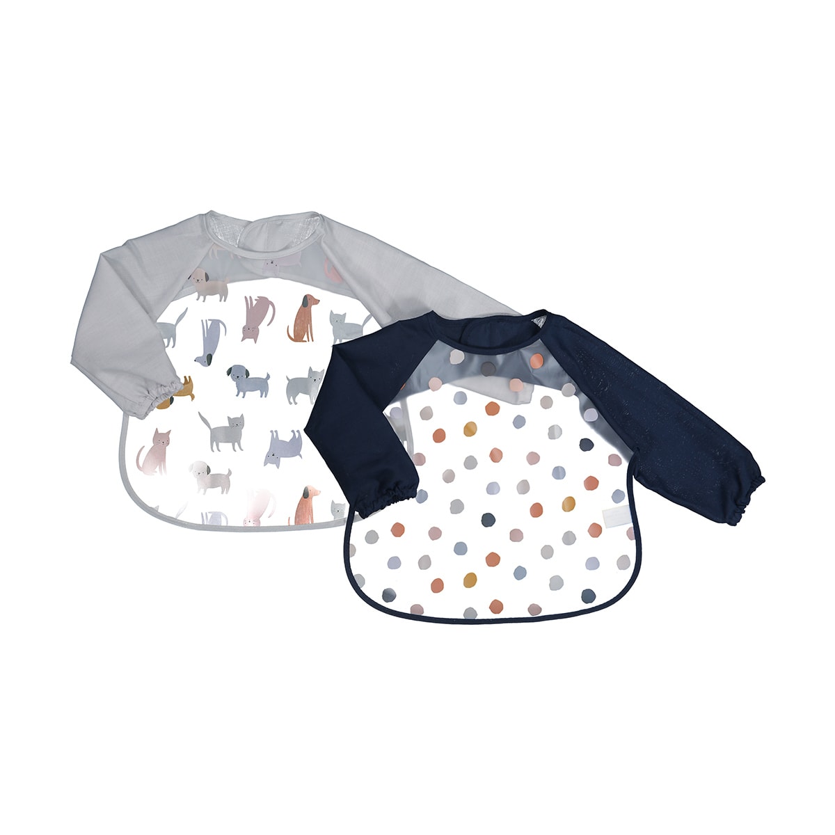 2 Pack Sleeved Bibs Dogs Kmart