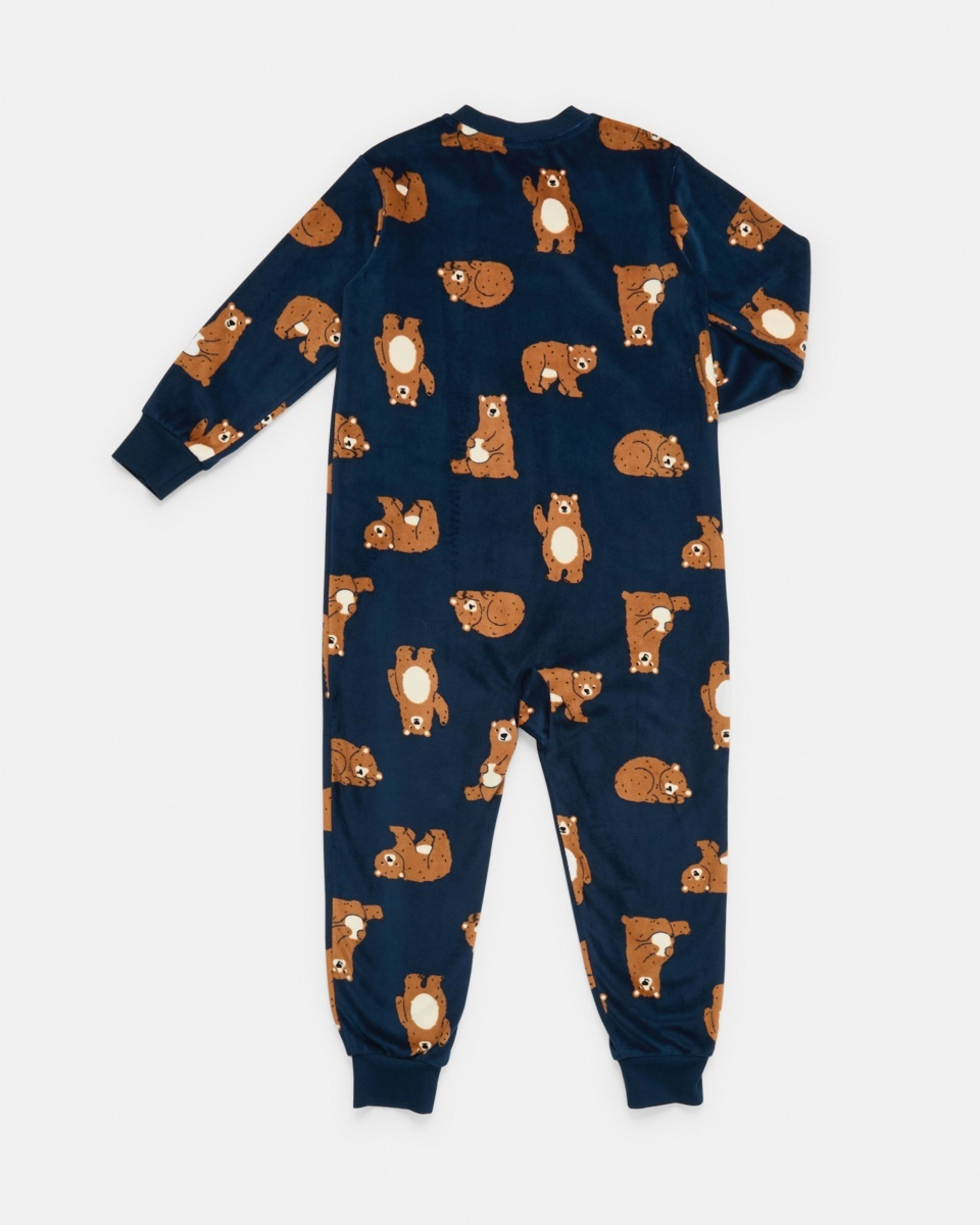 7 Fleece All-In-One Sleepsuit Navy Dino Linework, 7 of 9