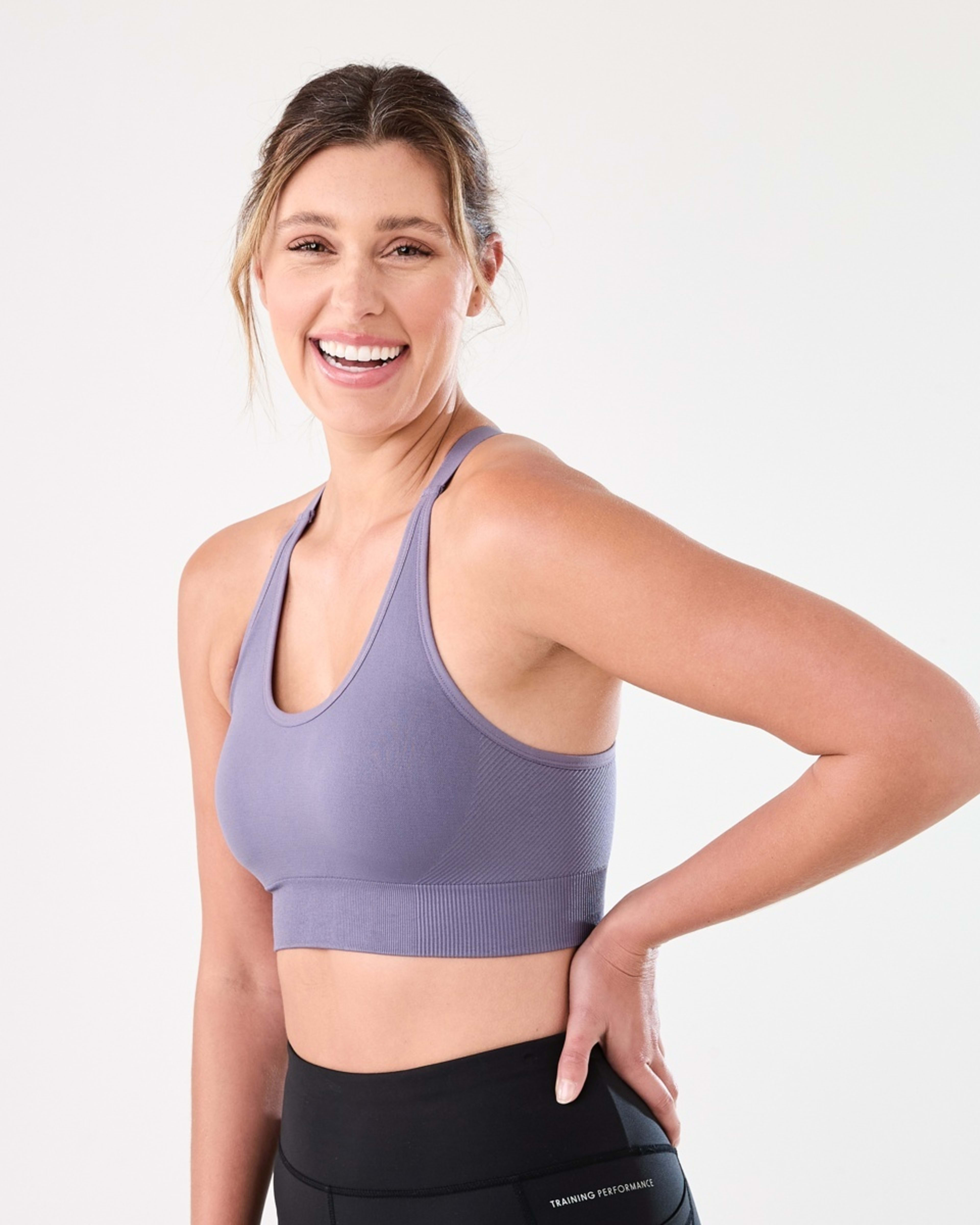 2 Active Womens Seamfree Crop Top BLACKBERRY TEA, 2 of 6