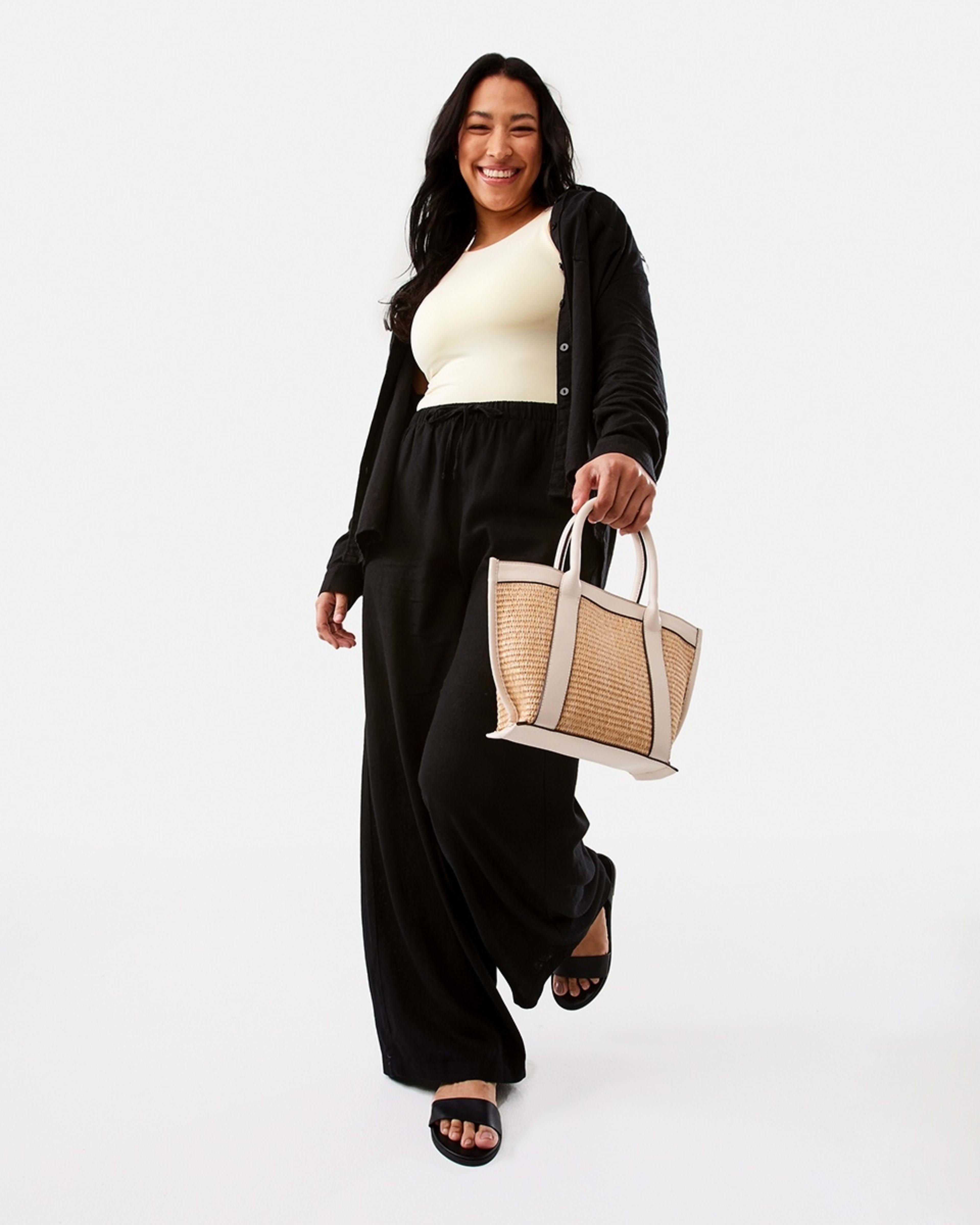 9 Long Sleeve Linen Blend Shirt Black, 9 of 9