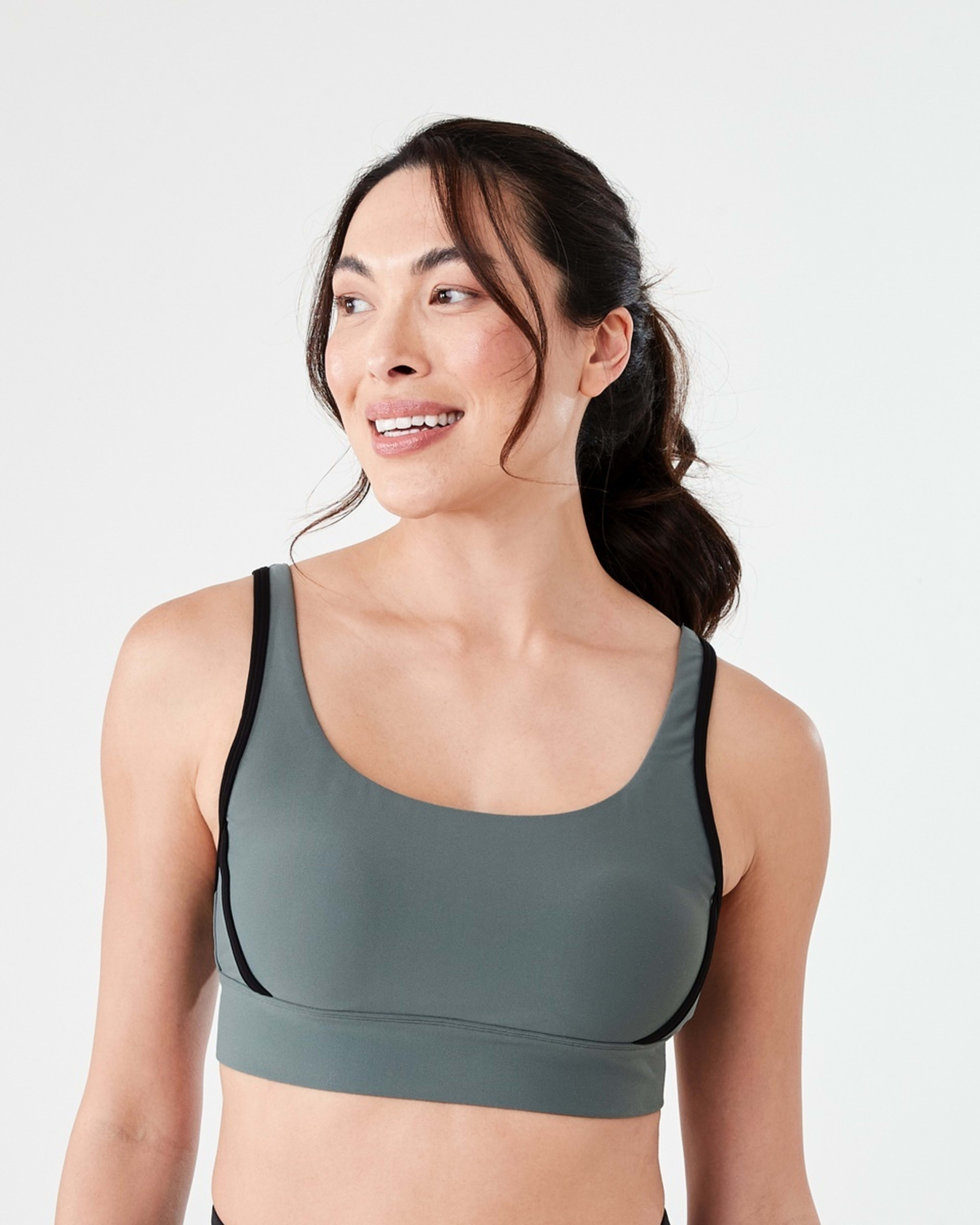 1 Sports Seamfree Crop Top SMOKEY GREEN, BLACK, 1 of 6