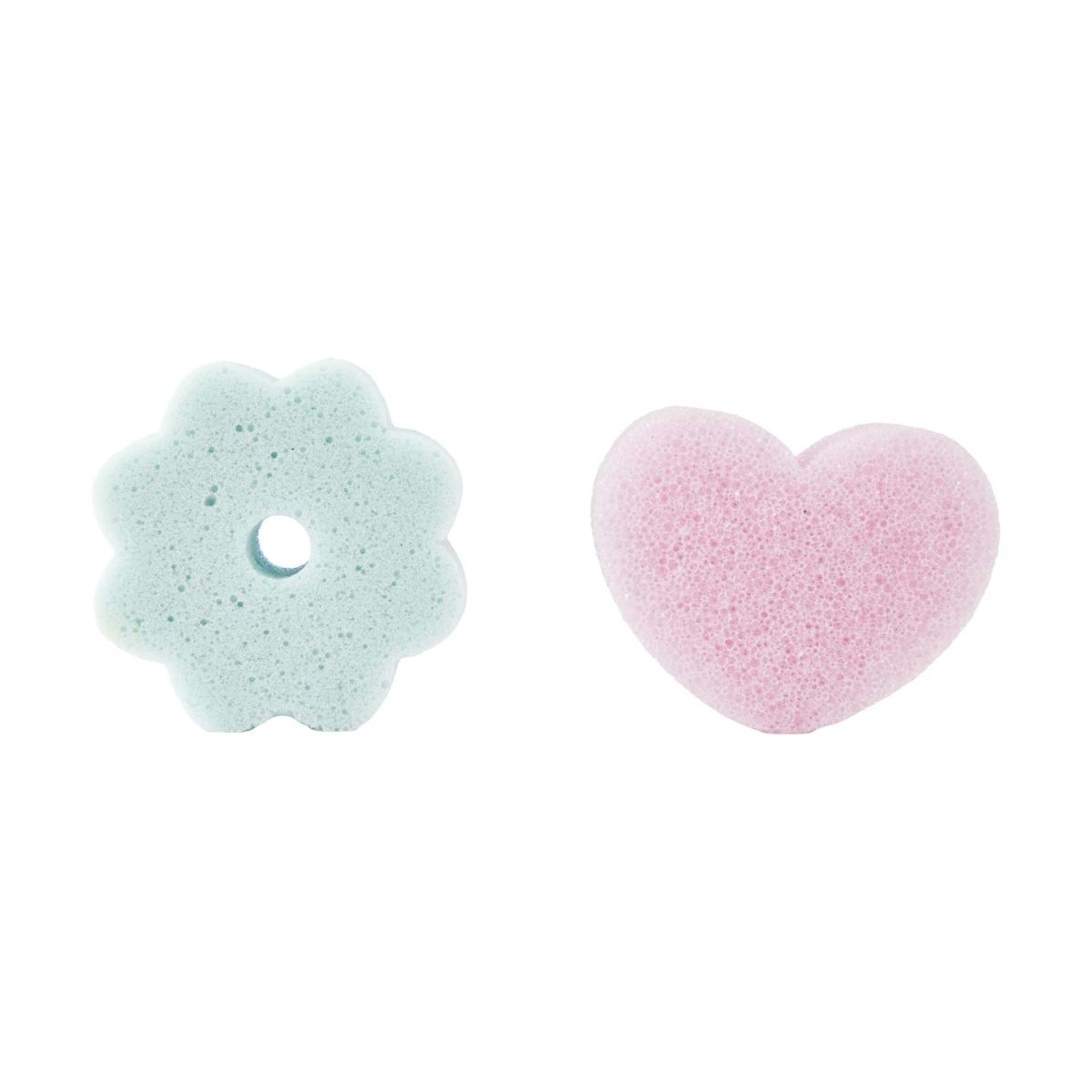 1 Set of 2 Thermal Sponges - Heart and Flower, 1 of 6