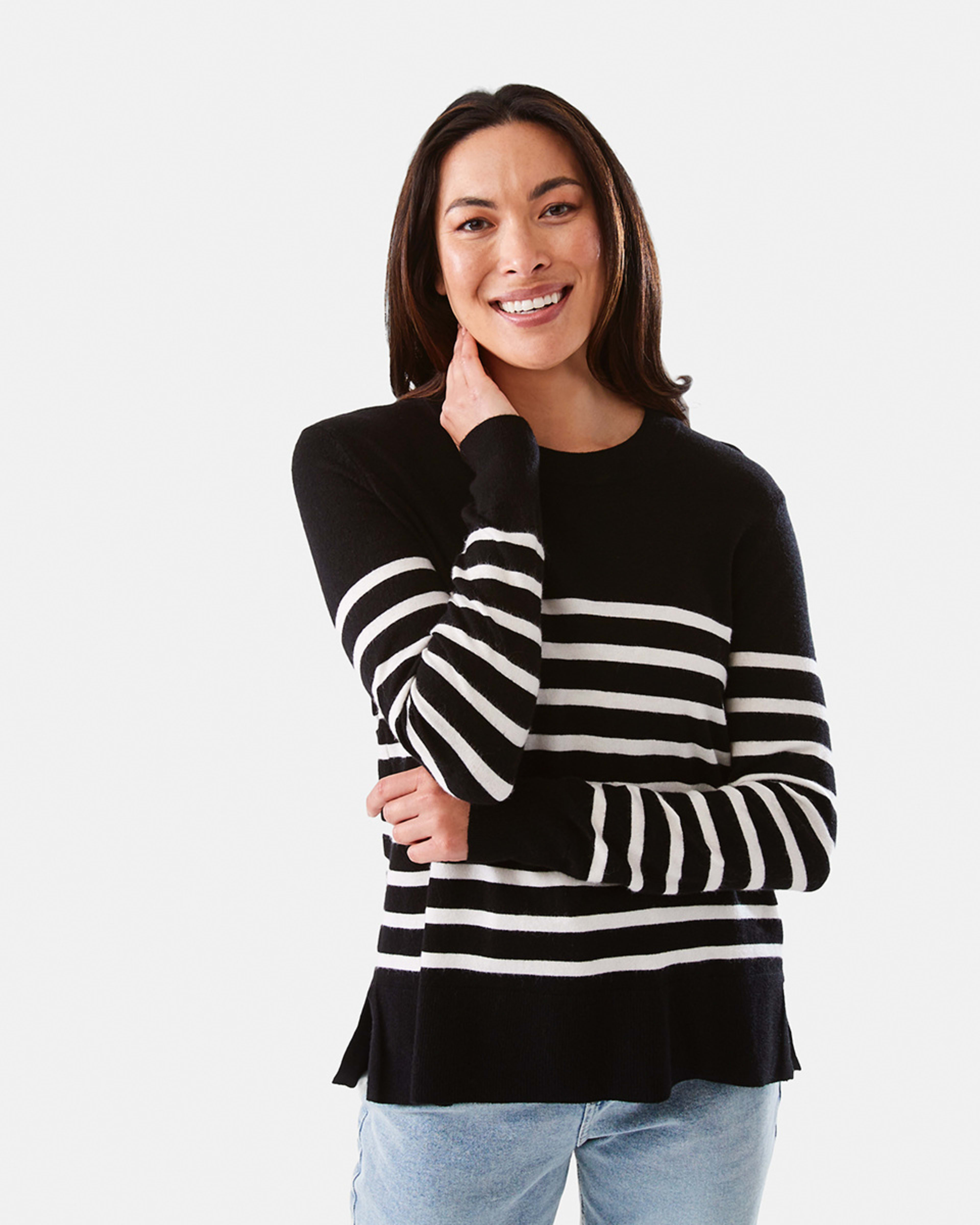 1 Crew Neck Jumper Blk Str