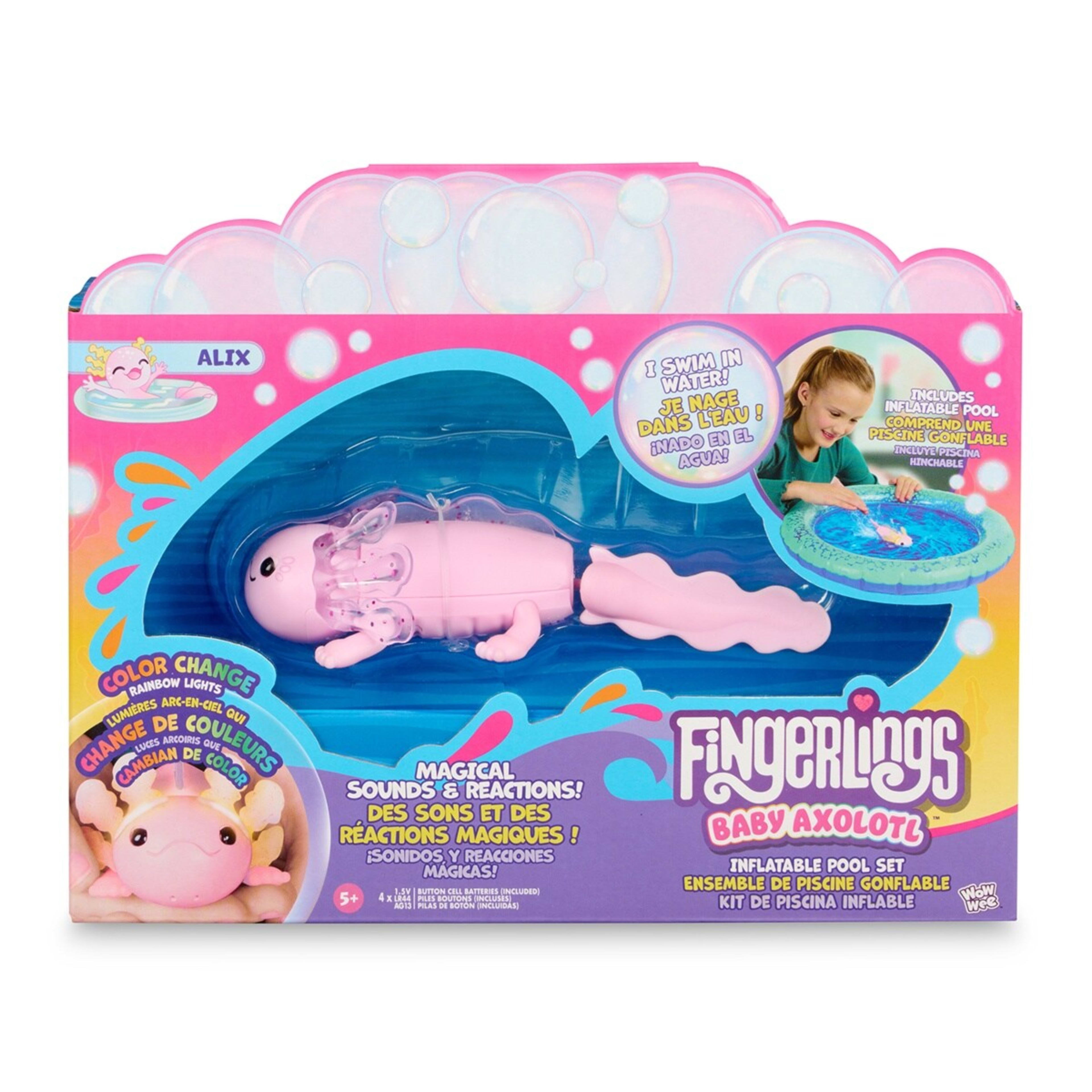 1 Fingerlings Baby Axolotl Inflatable Pool Set