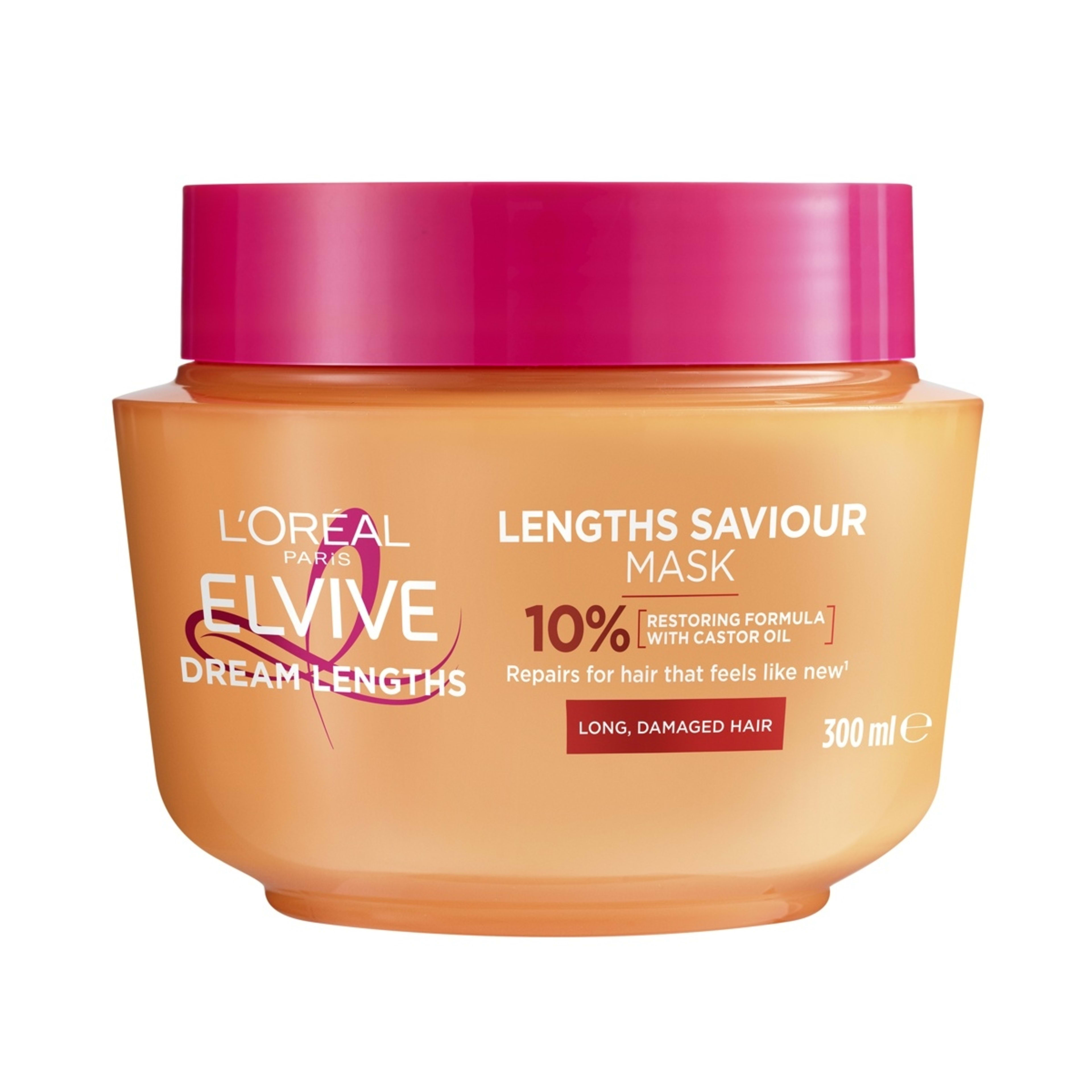 1 L'Oreal Paris Elvive Dream Lengths Saviour Mask 300ml - Vegetal Keratin, Vitamins and Castor Oil