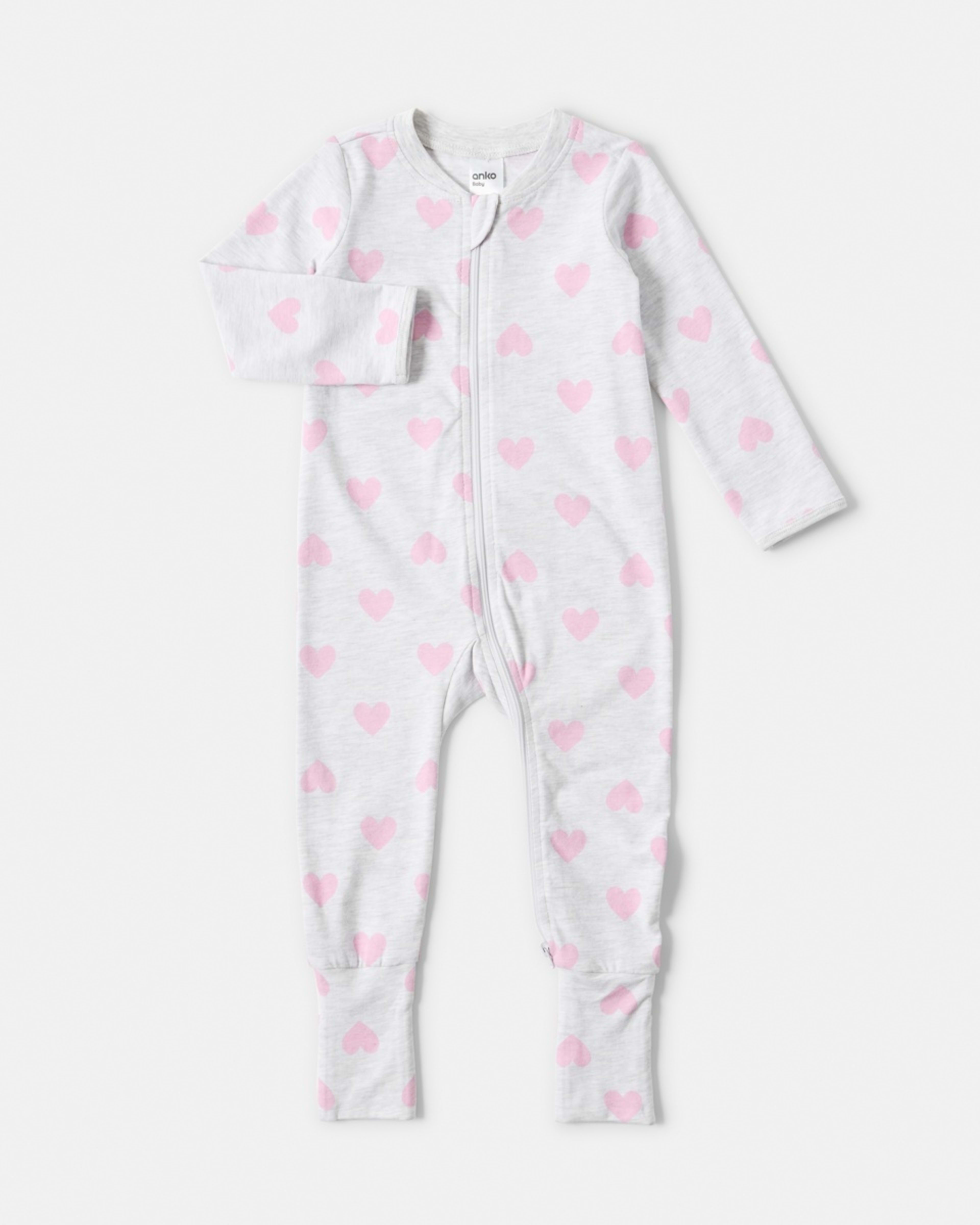 1 Turn Cuff Coverall Wht Heart, 1 of 3
