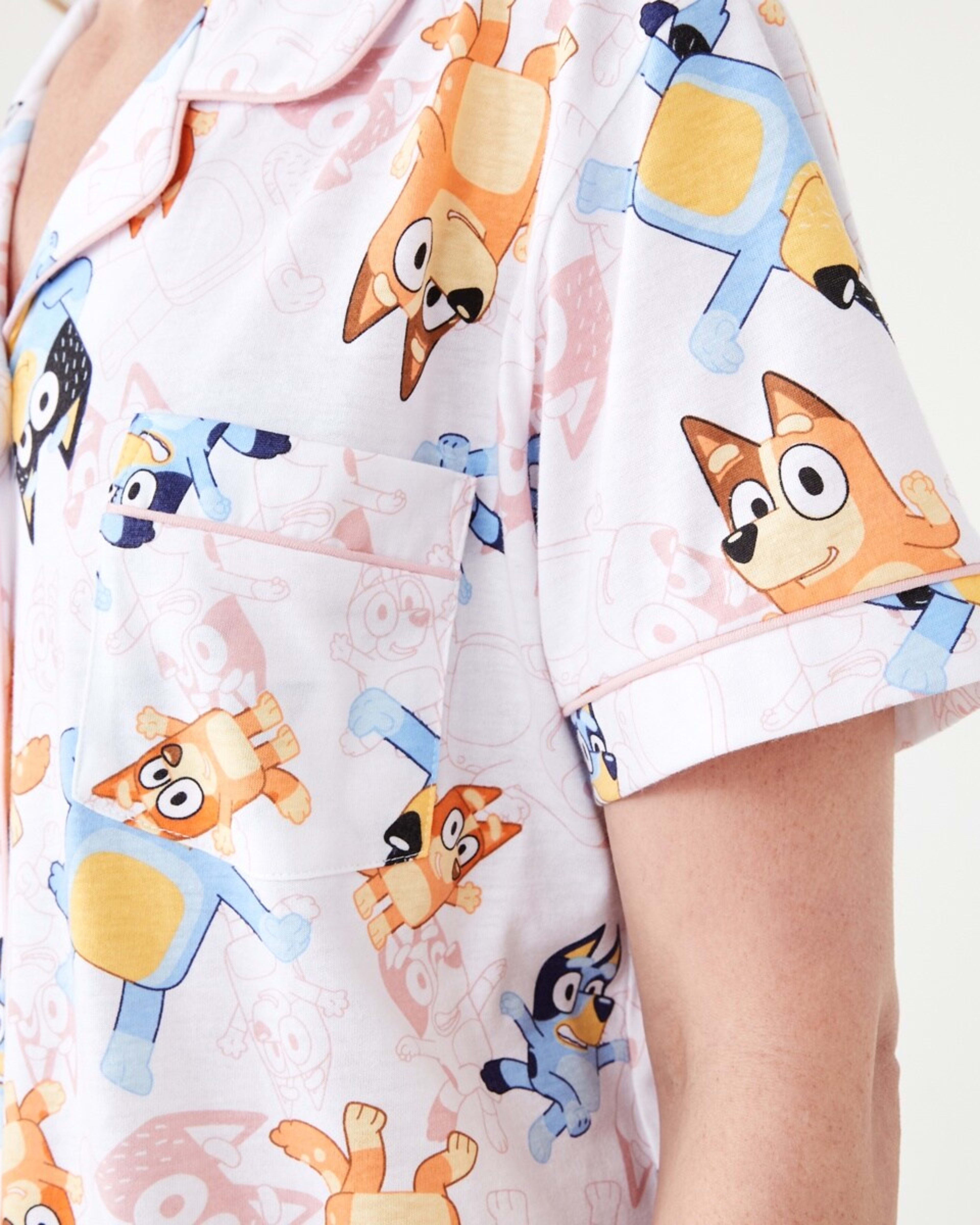 6 Bluey License Family Matching Short Sleeve Top and Shorts Comfort Pyjama Set BLUEY WHITE, 6 of 8
