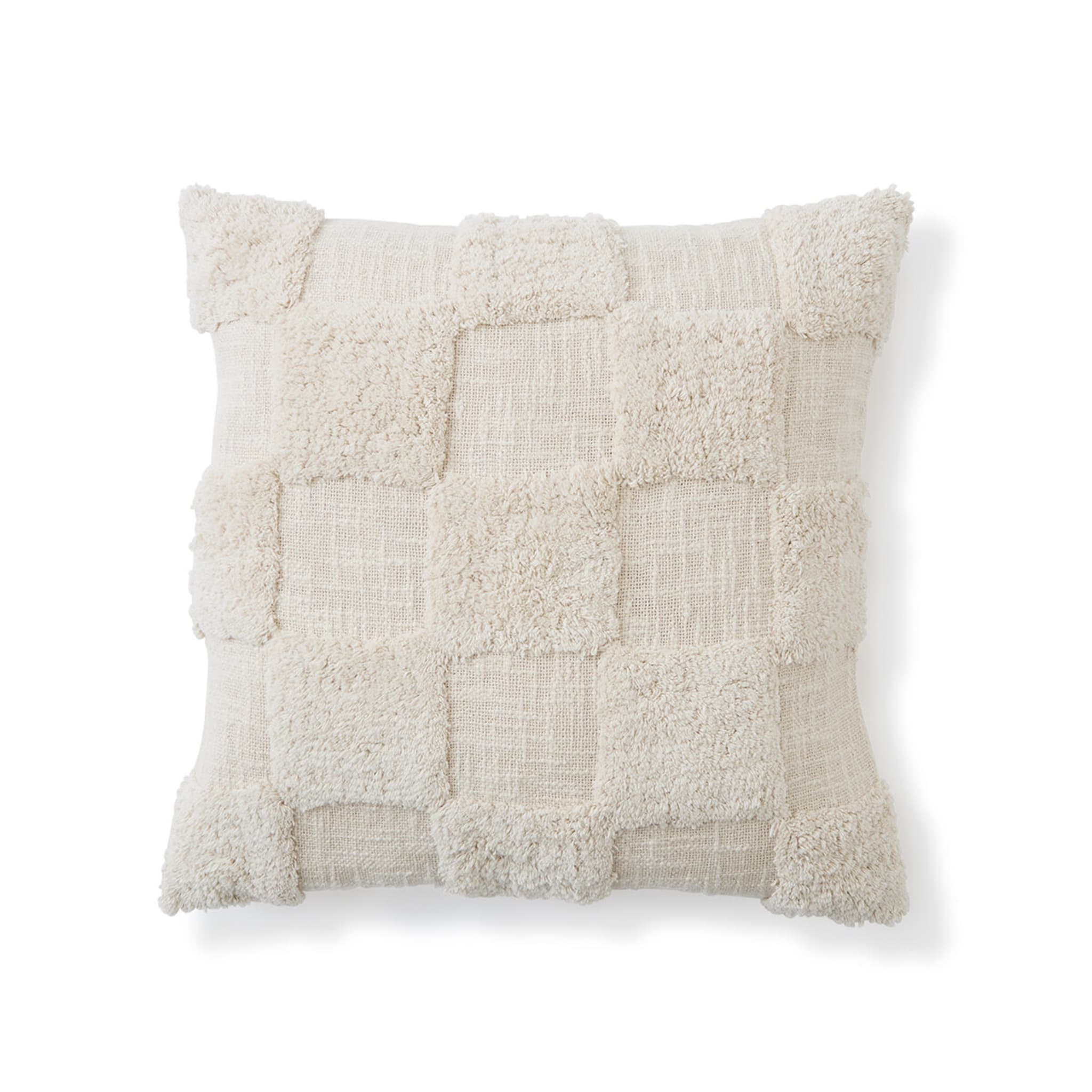 50cm Check Cotton Cushion Cover - Beige - Kmart