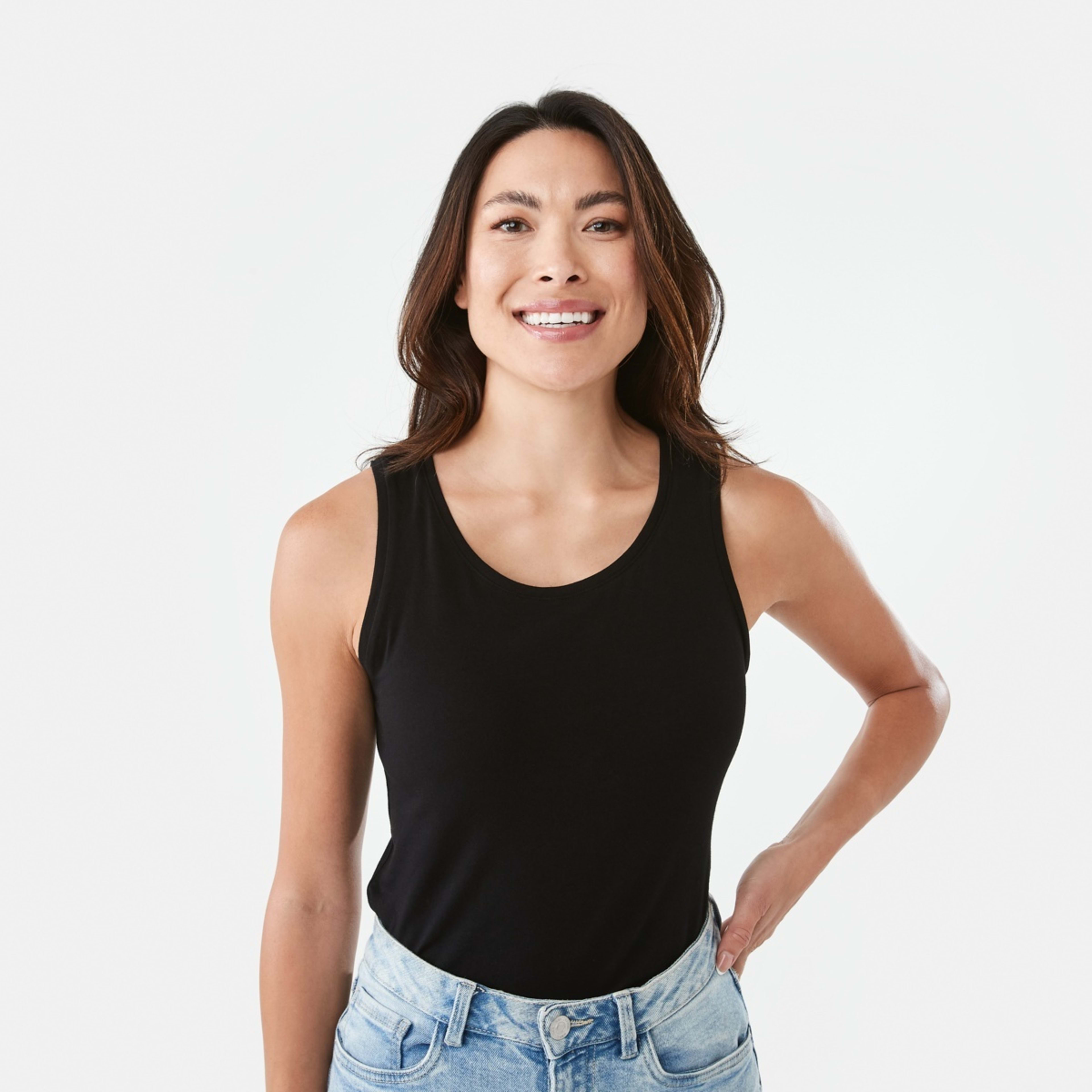 4 Sleeveless Stretch Tank Black, 4 of 6