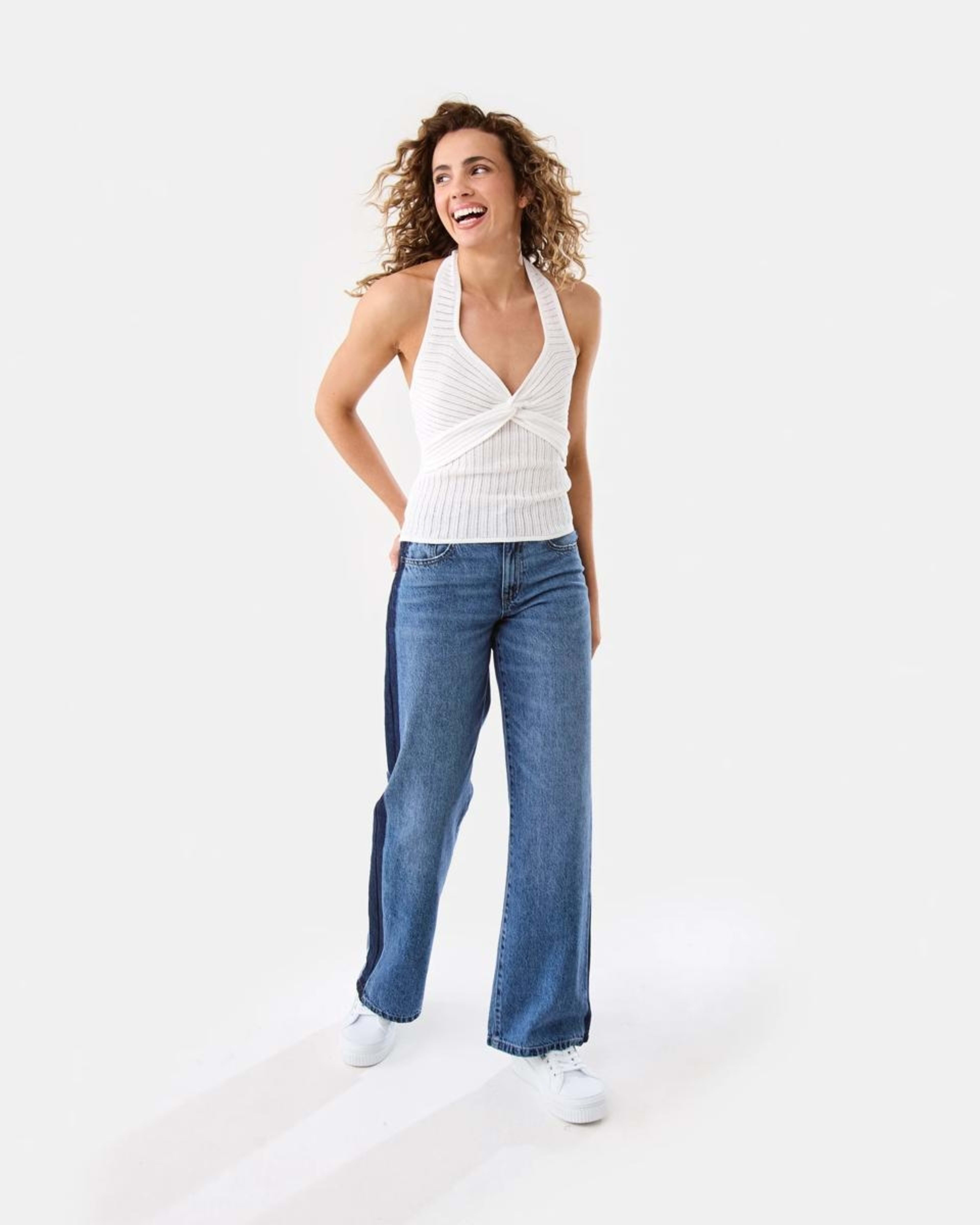2 Halter Twist Front Top WHITE, 2 of 9