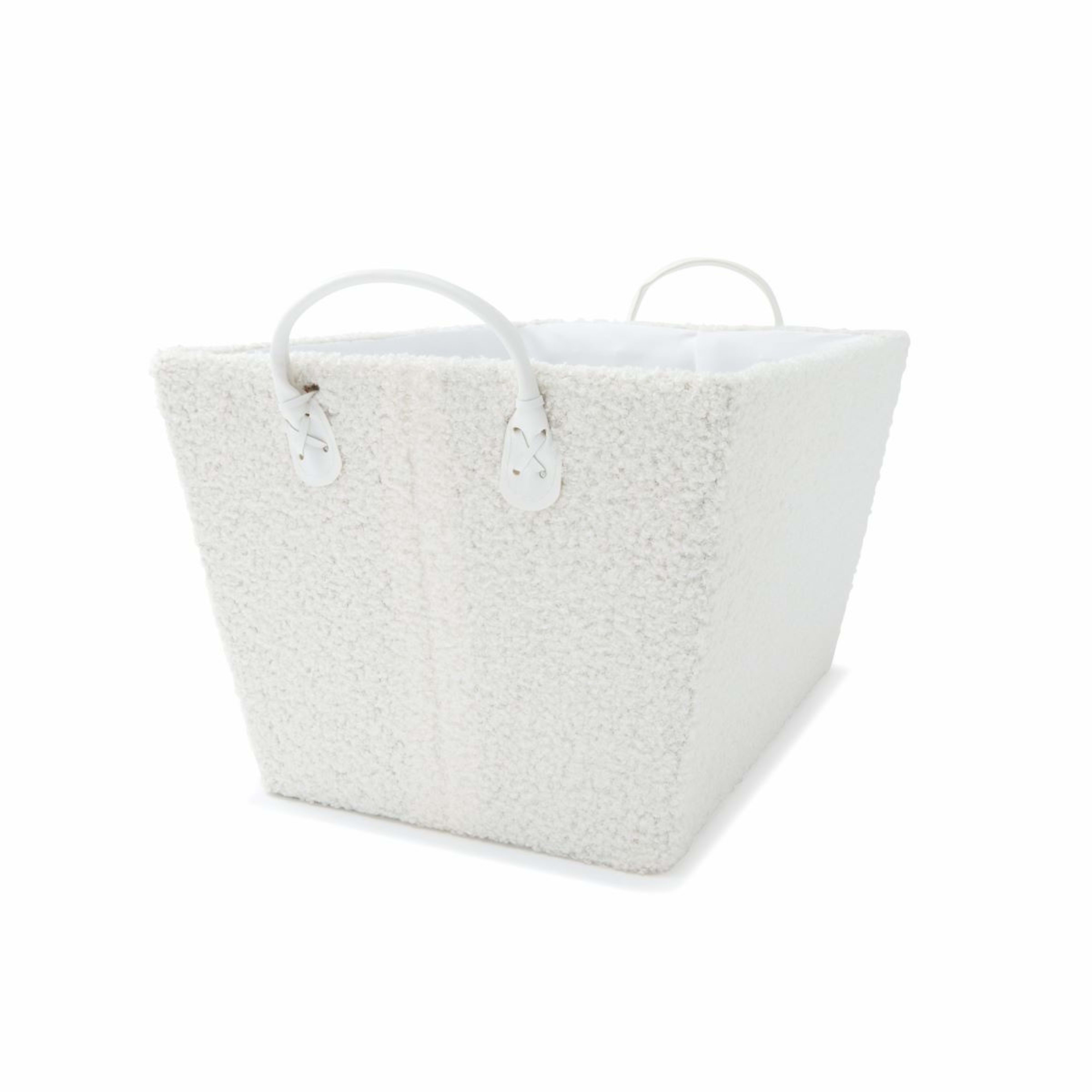 Rectangle Boucle Tapered Basket White Kmart