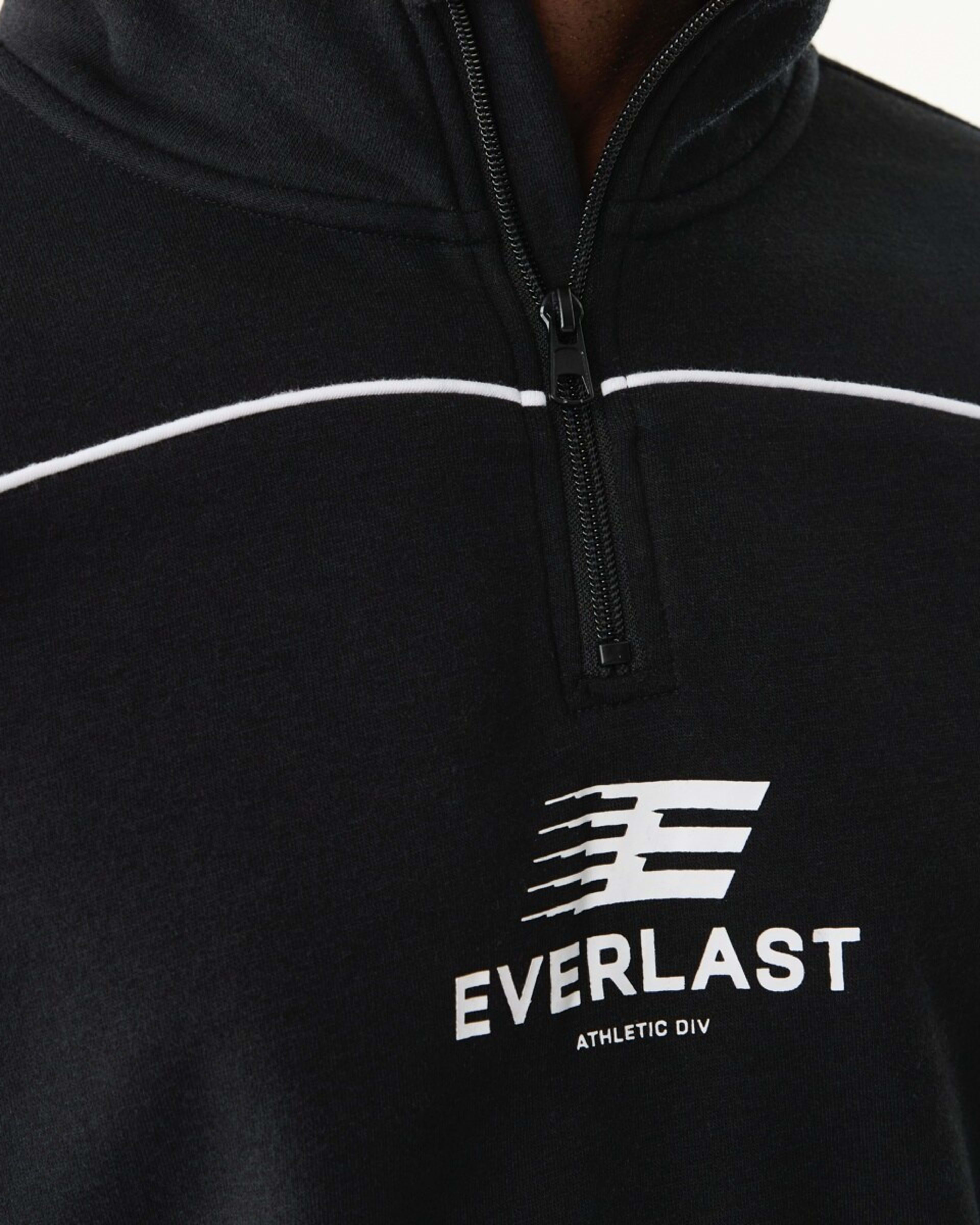 5 Everlast Mens 1/4 Zip Sweatshirt EVER BLACK, 5 of 6