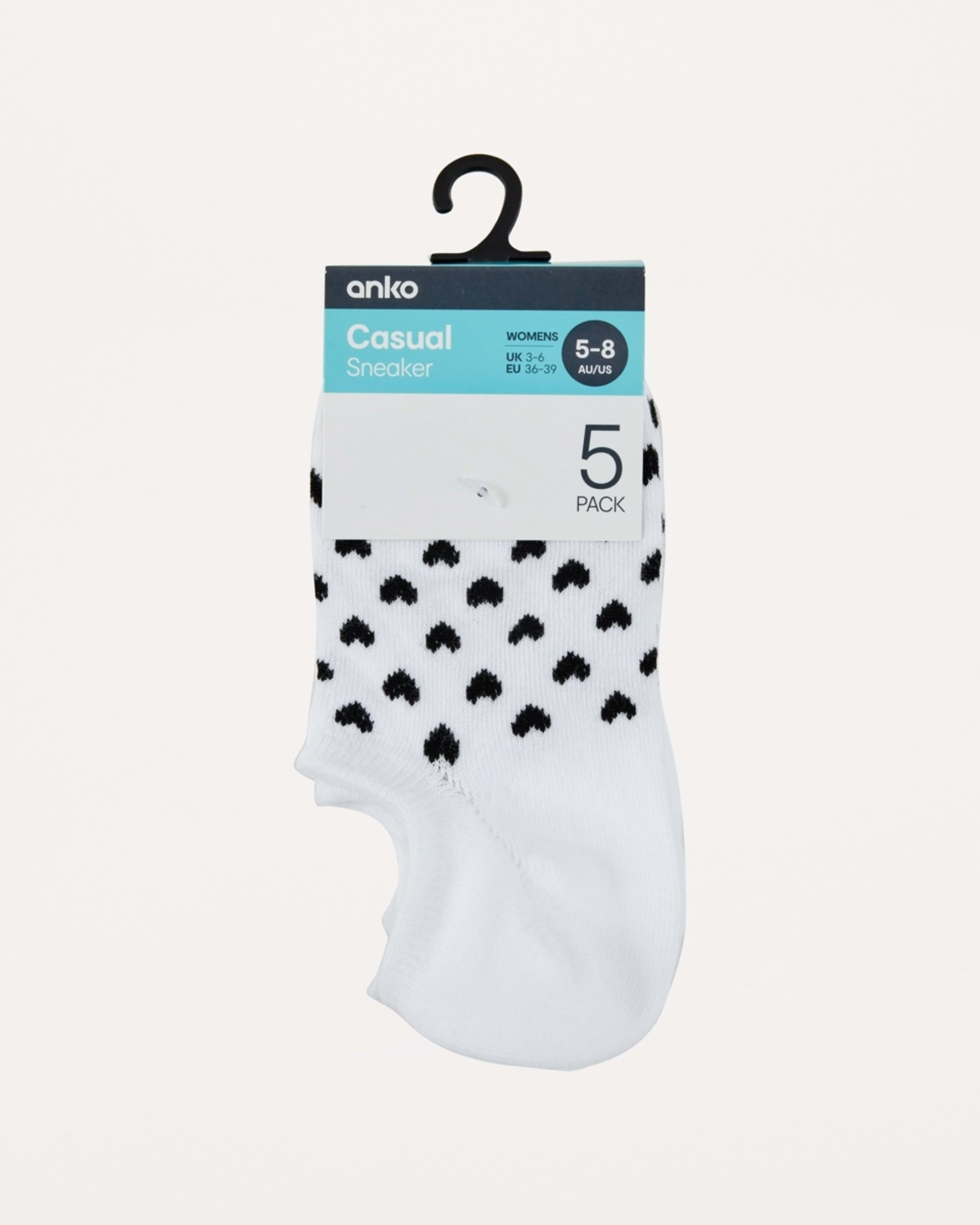 3 5 Pack Jacquard Sneaker Socks WHITE, 3 of 3