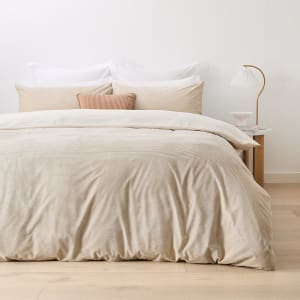 Corduroy Quilt Cover Set - Queen Bed, Nat