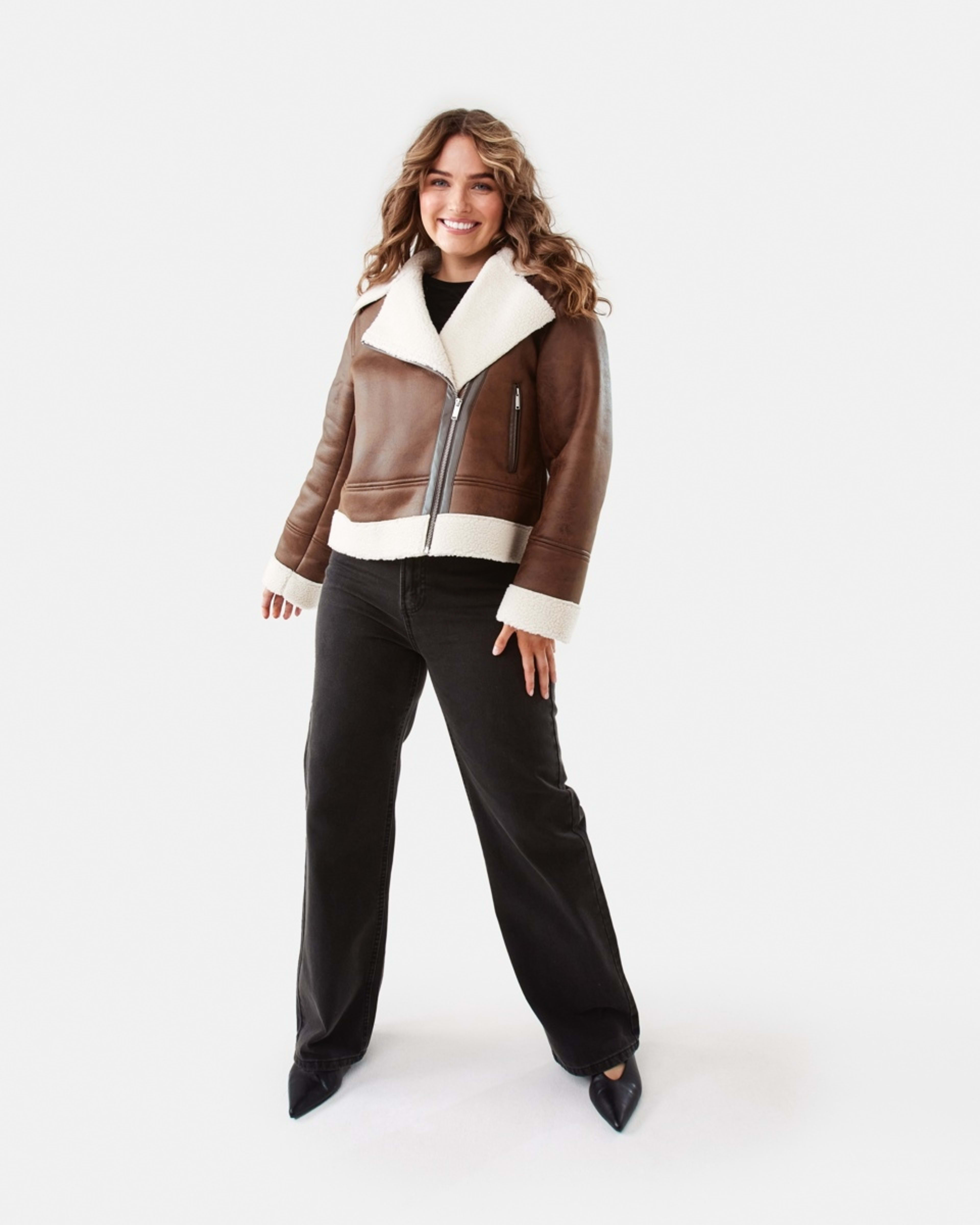 3 Shearling Jacket Melt Brown, 3 of 10