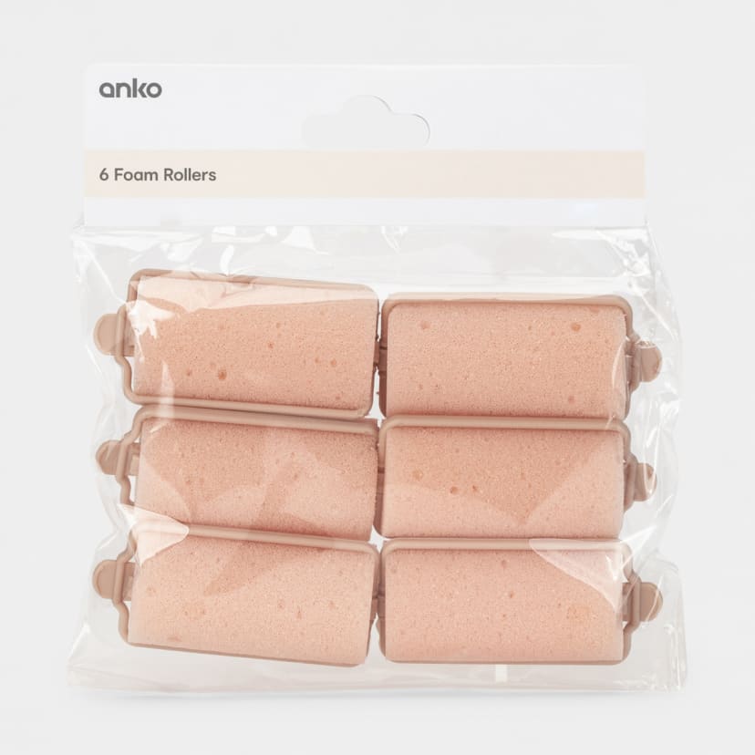 6 Pack Foam Rollers Nude Kmart