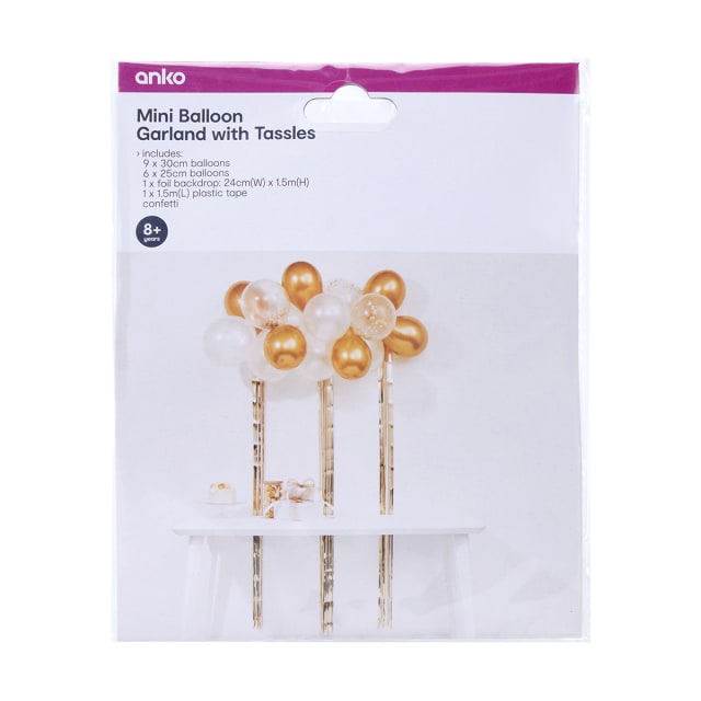 Mini Balloon Garland with Tassels Kmart