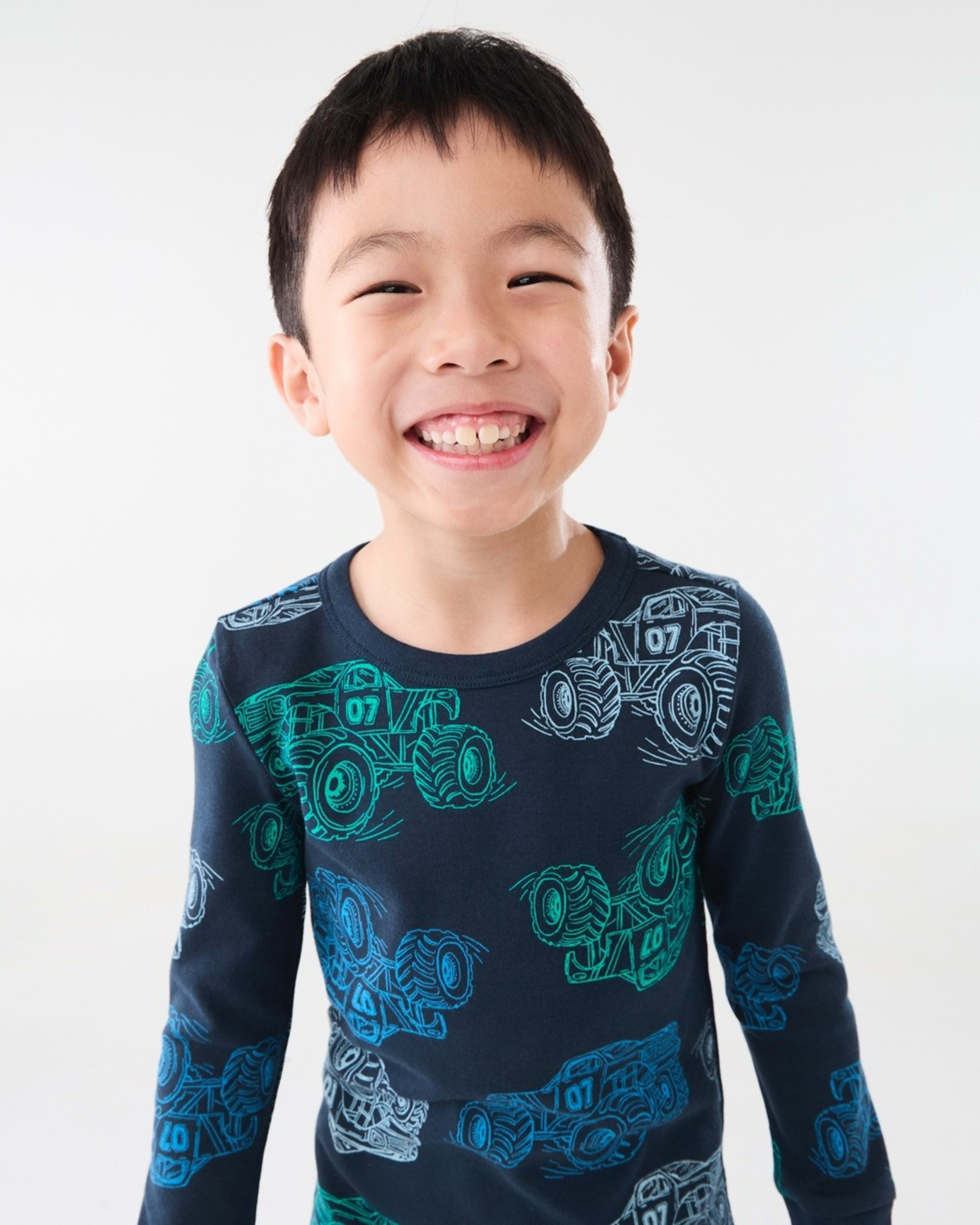 3 Rib Pyjama Set Nvy Truck, 3 of 9