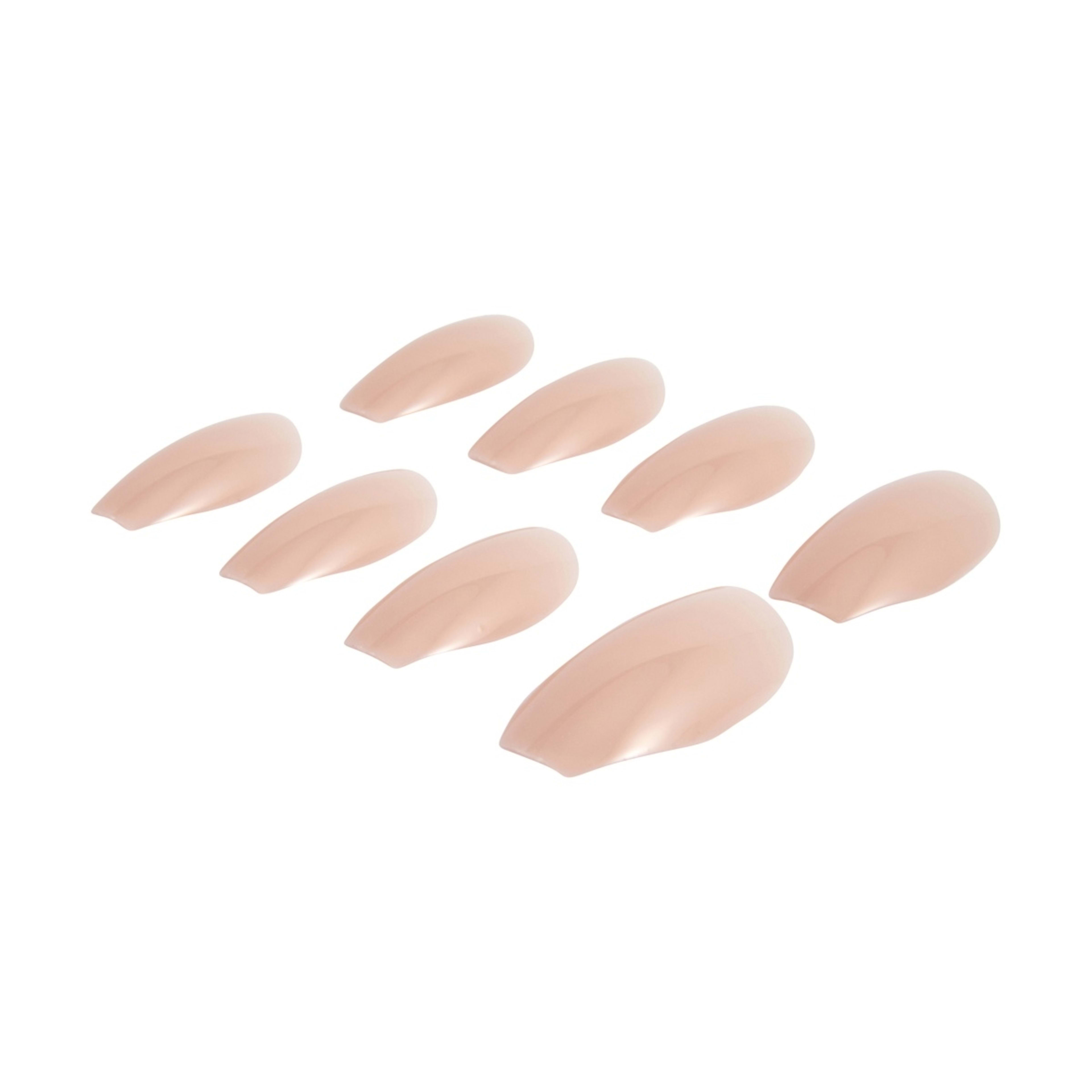 4 OXX Cosmetics 24 Pack Artificial Nails with Adhesive - Coffin Shape, Nude, 4 of 5