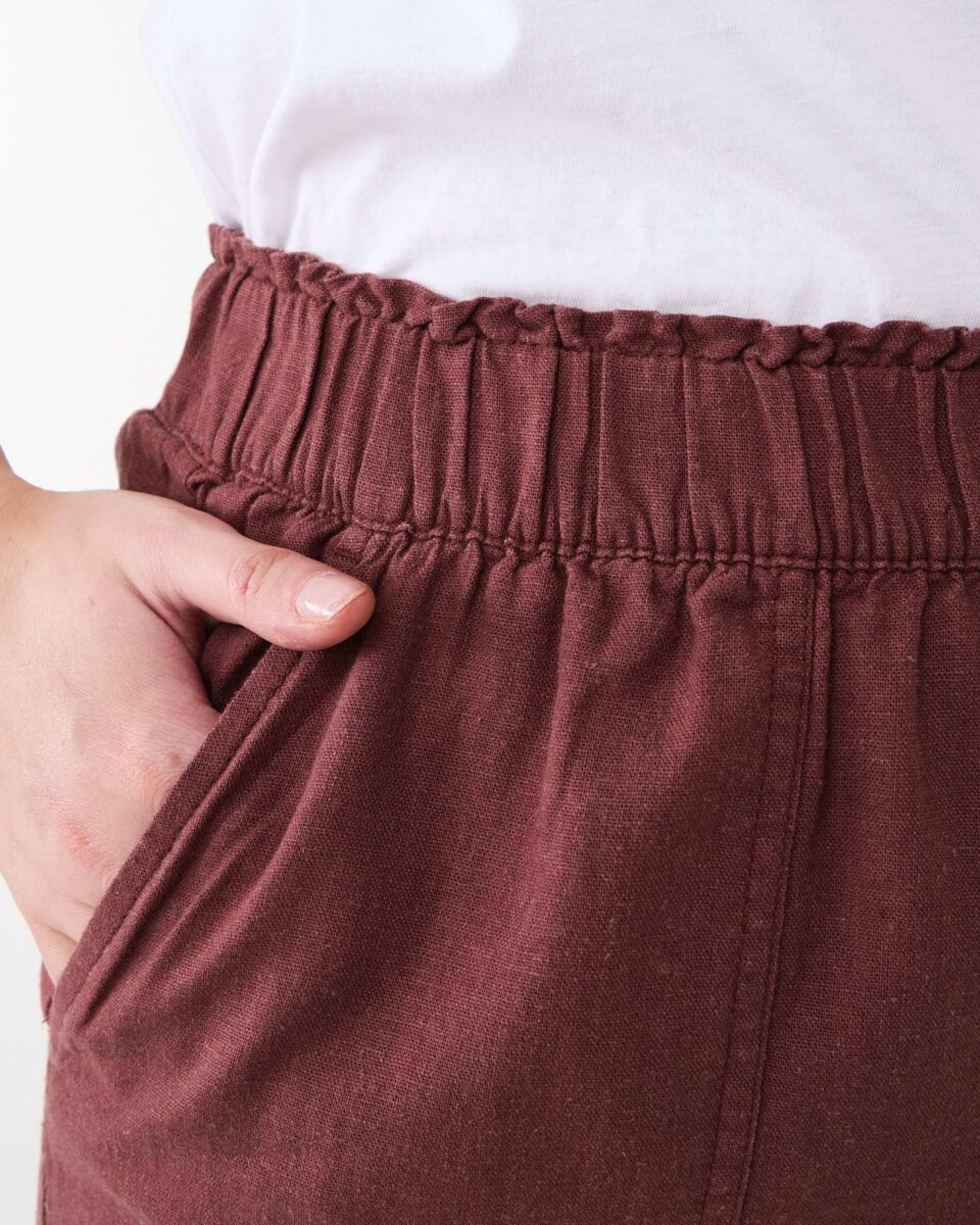 4 Linen Blend Culottes DARK HENNA, 4 of 5