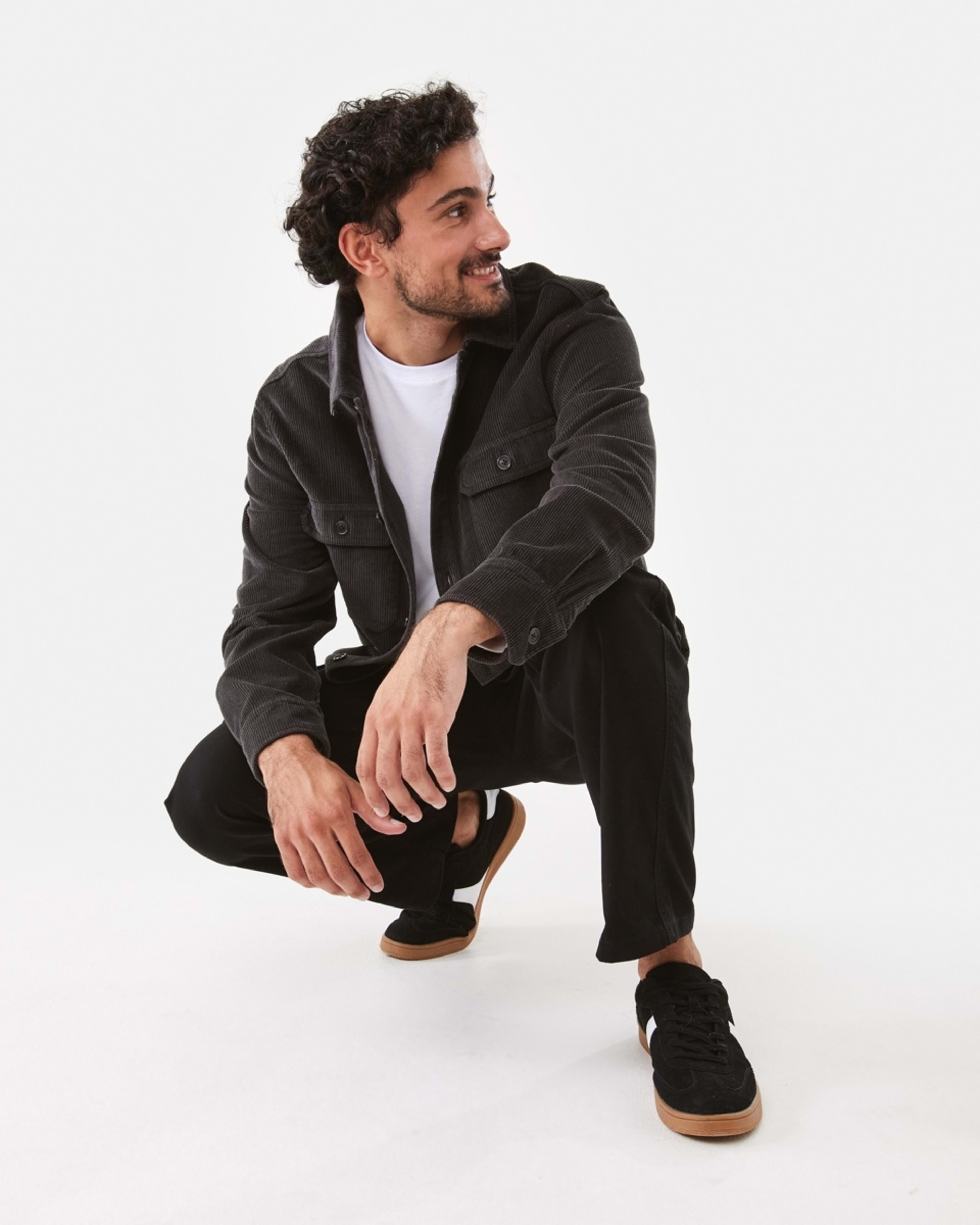 7 Long Sleeve Corduroy Overshirt Char Grey, 7 of 10