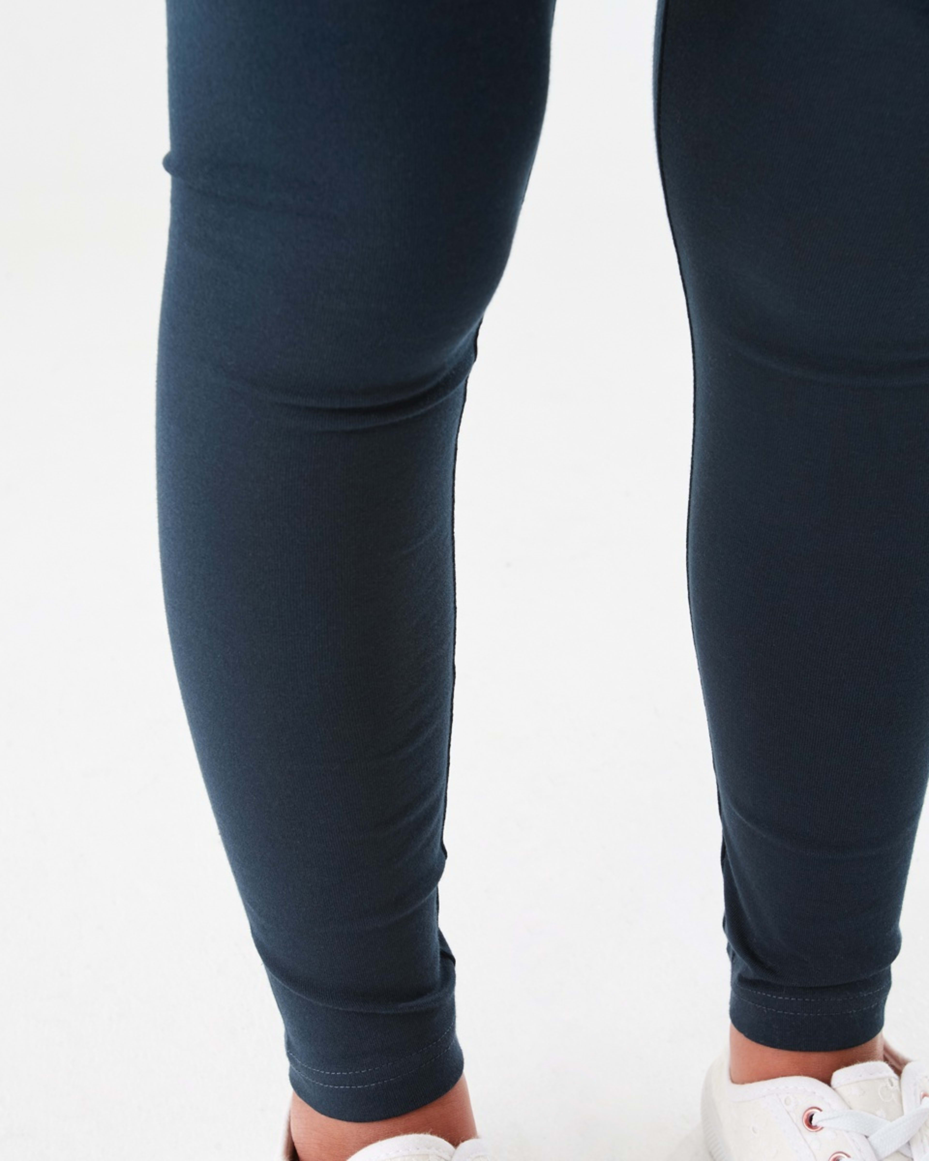 4 Plain Full Length Leggings DRESS BLUE, 4 of 8