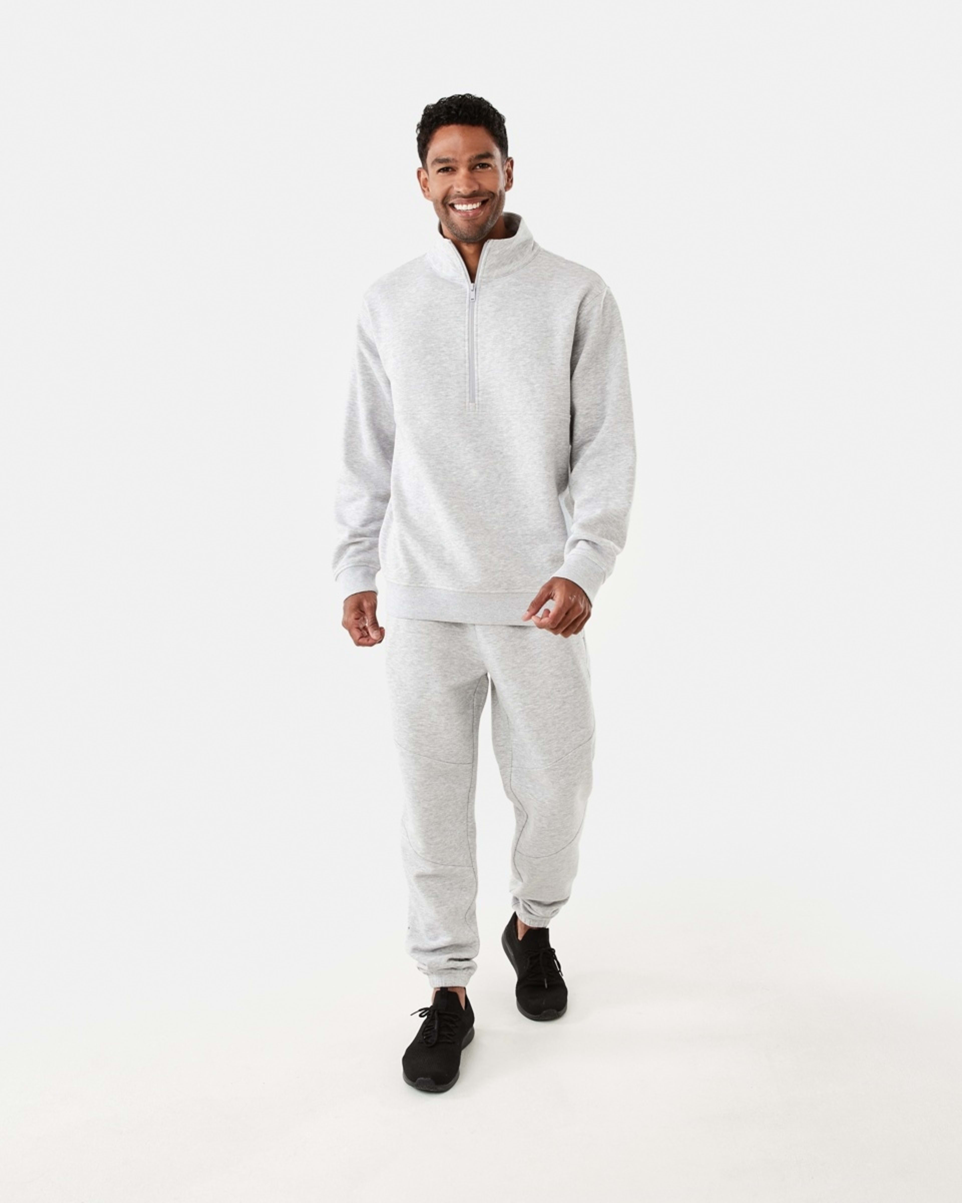 6 Active Mens Half Zip Pullover Grey Marl, 6 of 6