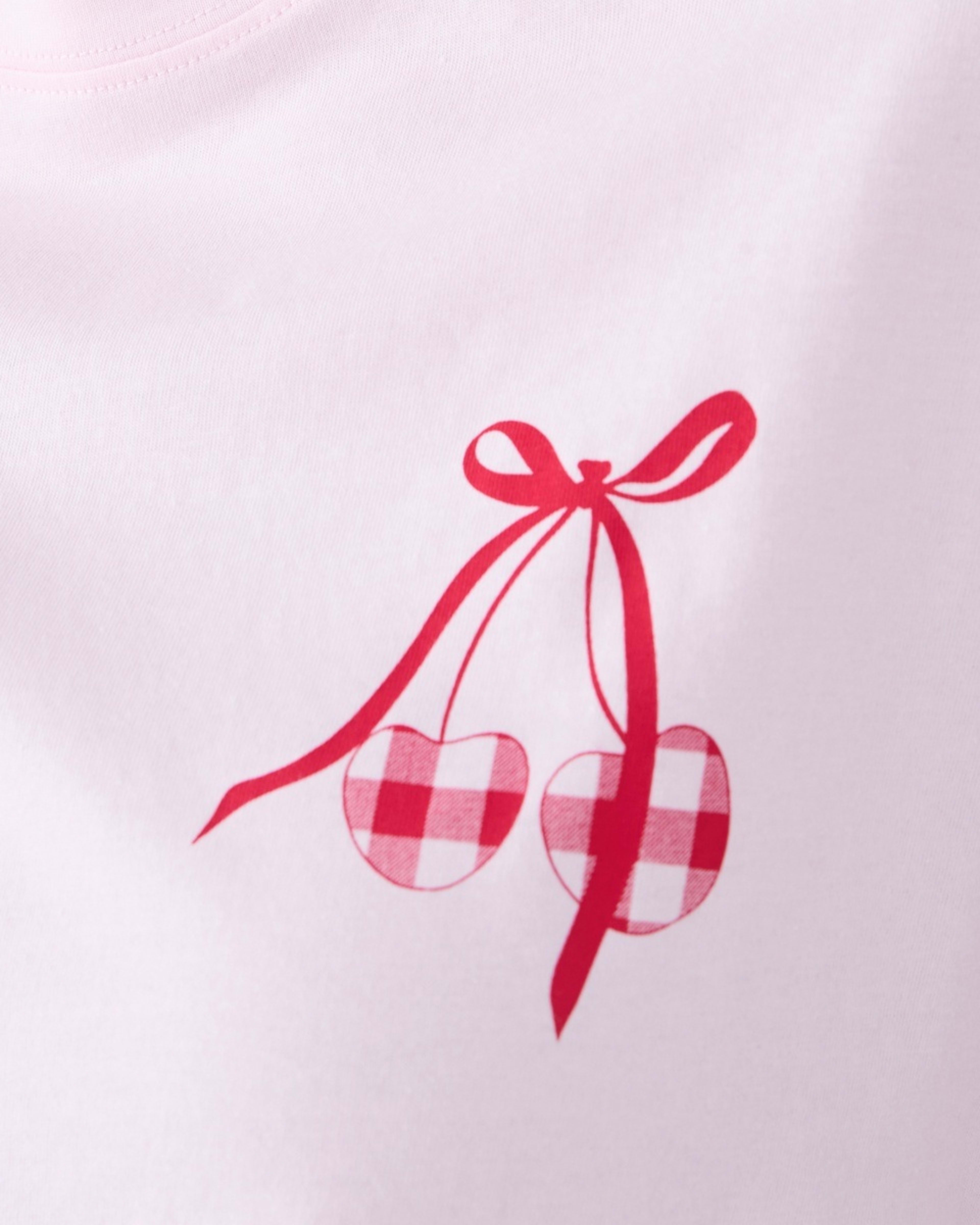 4 Knit T-shirt and Shorts Pyjama Set CHERRY GINGHAM CORDYLINE, 4 of 5