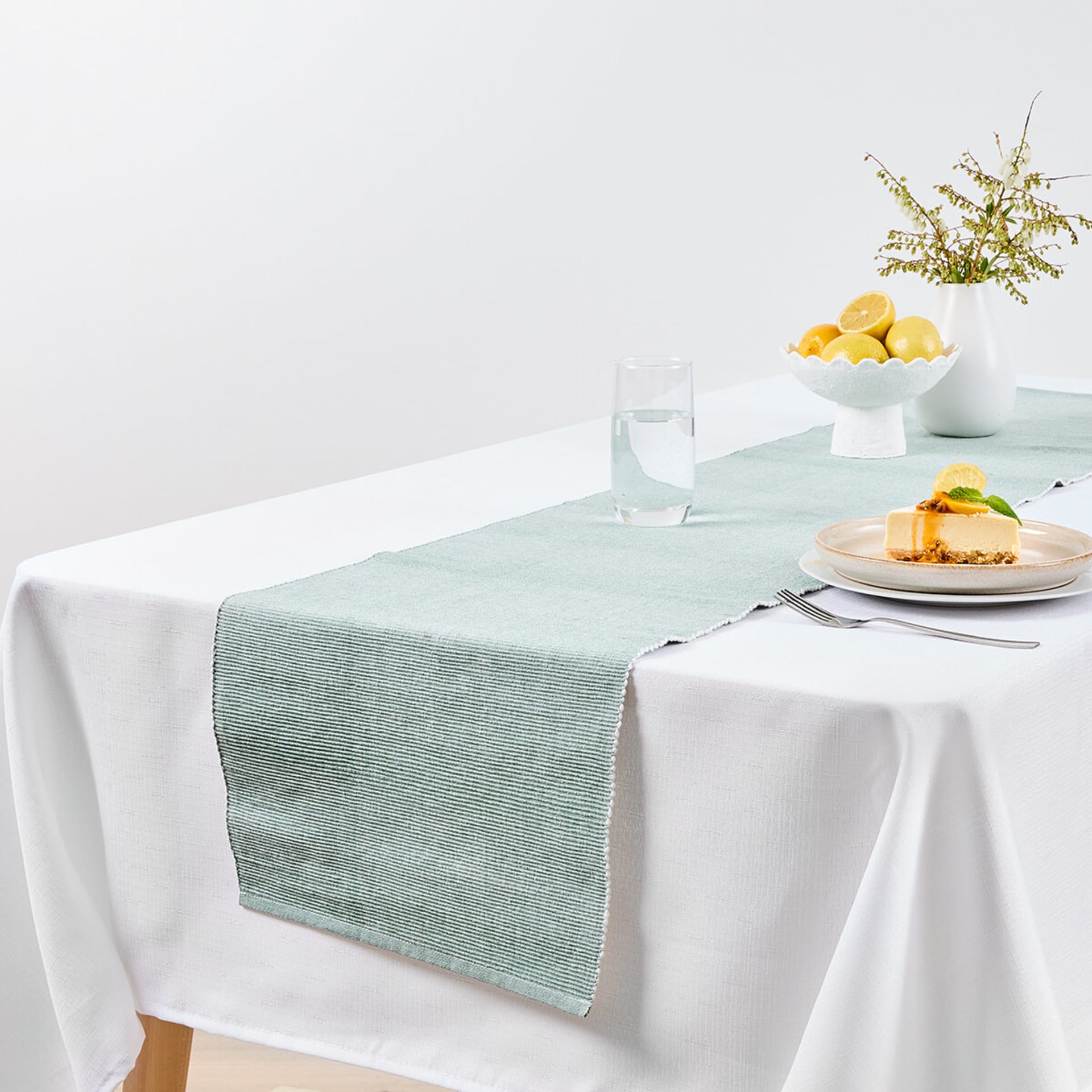 Sage Green Ribbed Table Runner Kmart