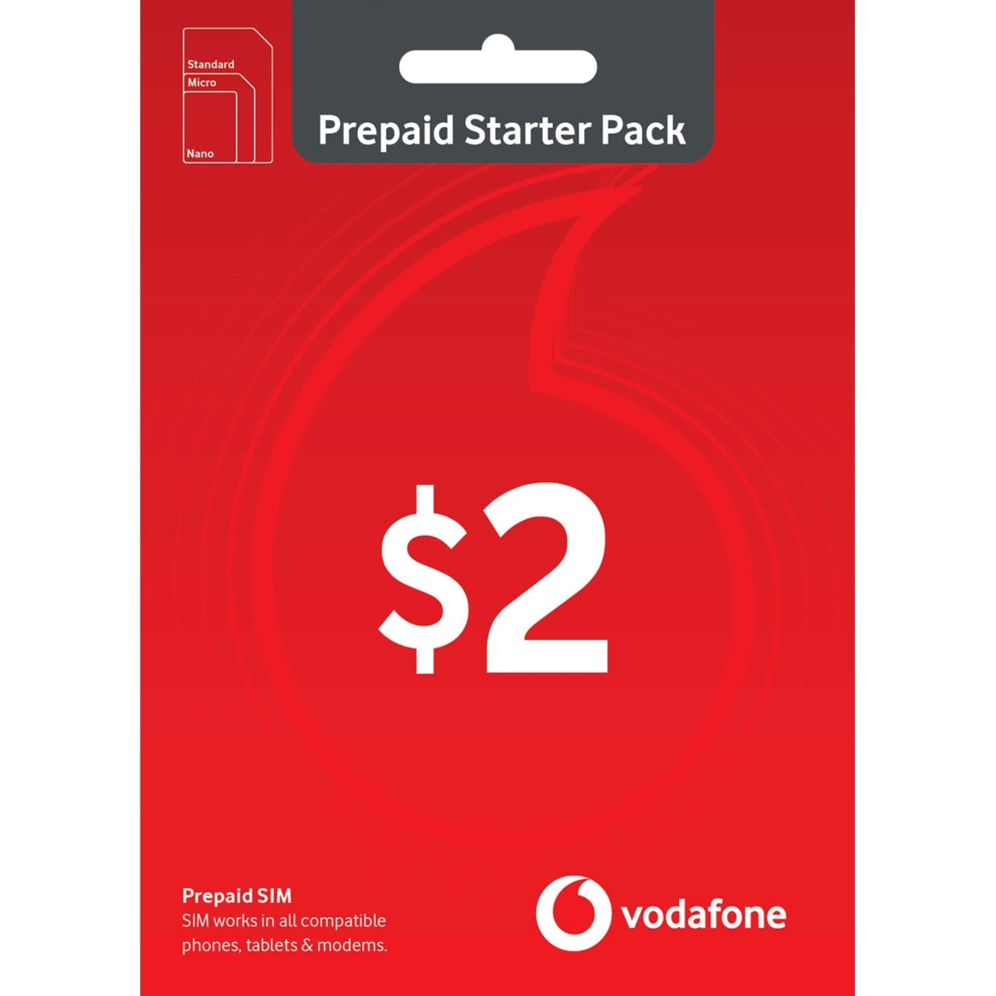 1 Vodafone $2 Prepaid SIM