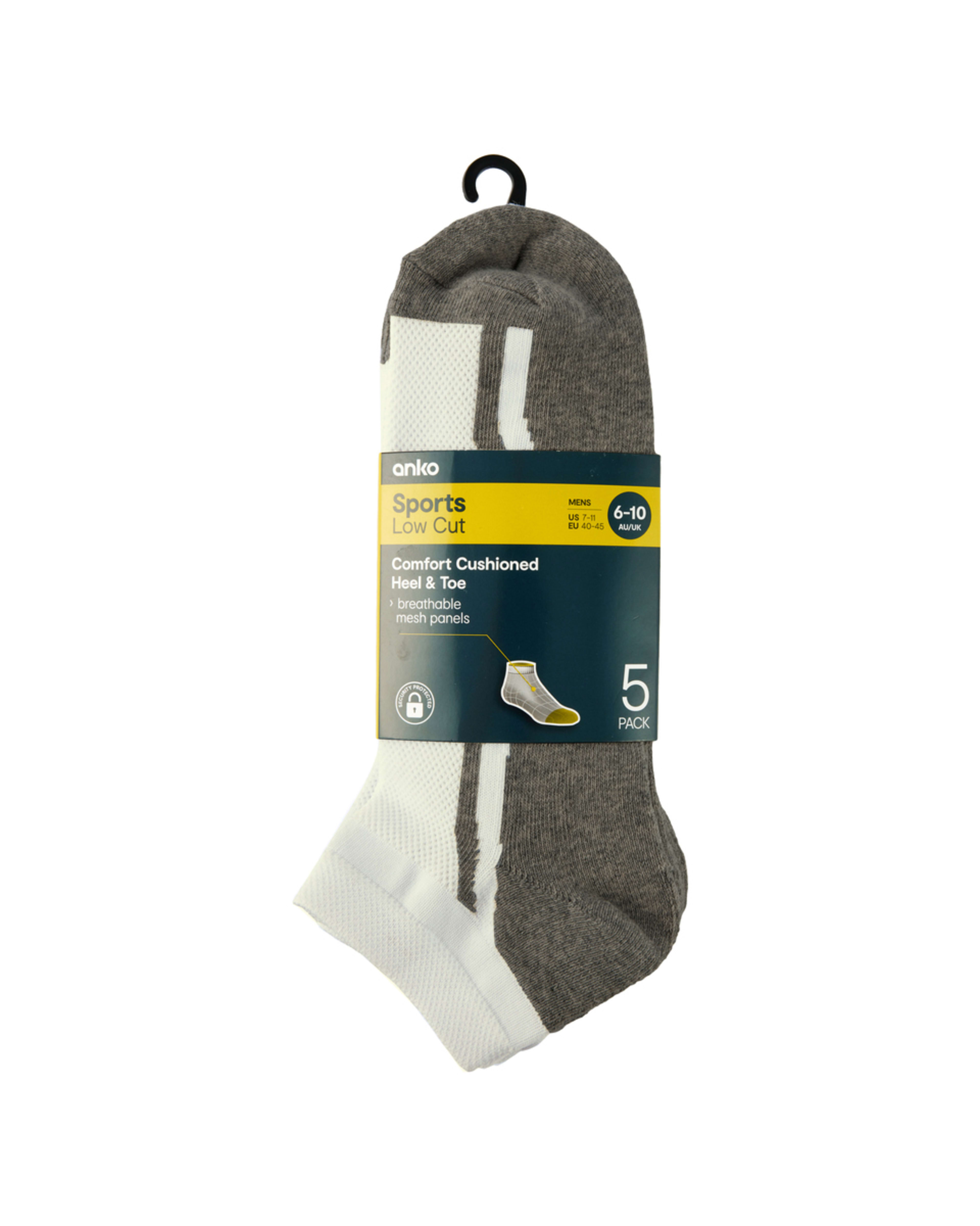 3 5 Pack Low Cut Mesh Sport Socks WHITE, 3 of 3