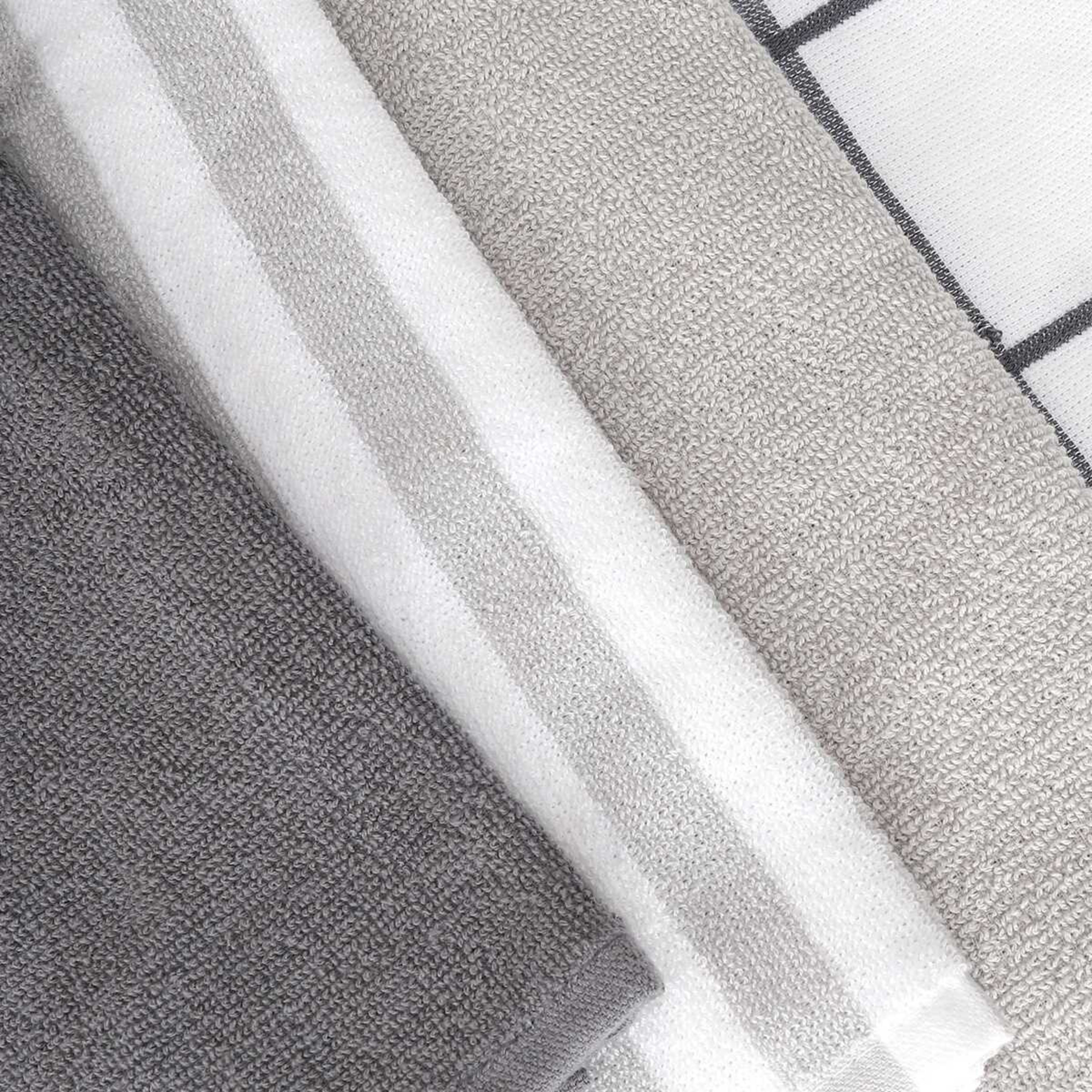 2 4 Pack Grey Linear Terry Tea Towels, 2 of 7