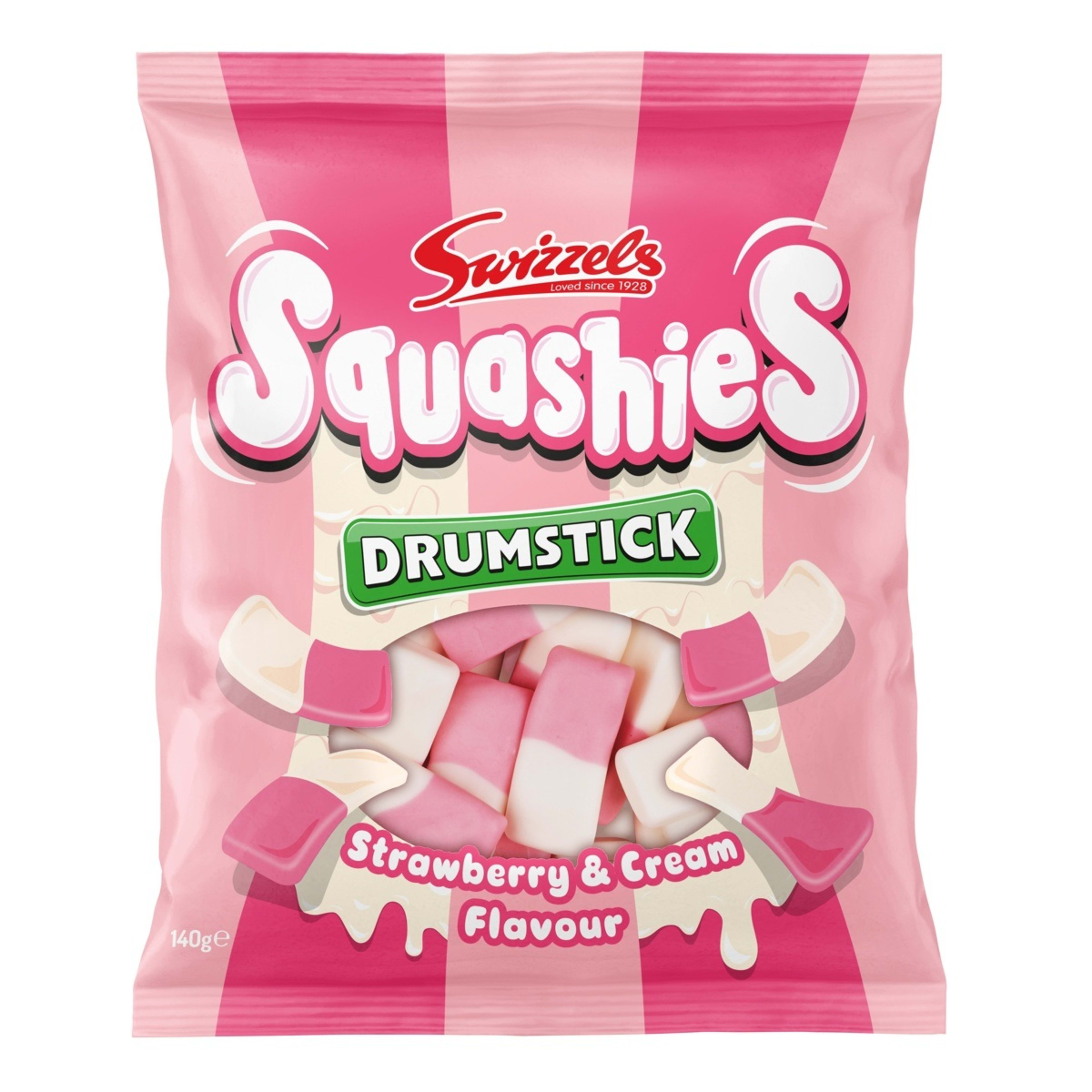 1 Swizzels Squashies Strawberry and Cream Flavour Drumstick 140g
