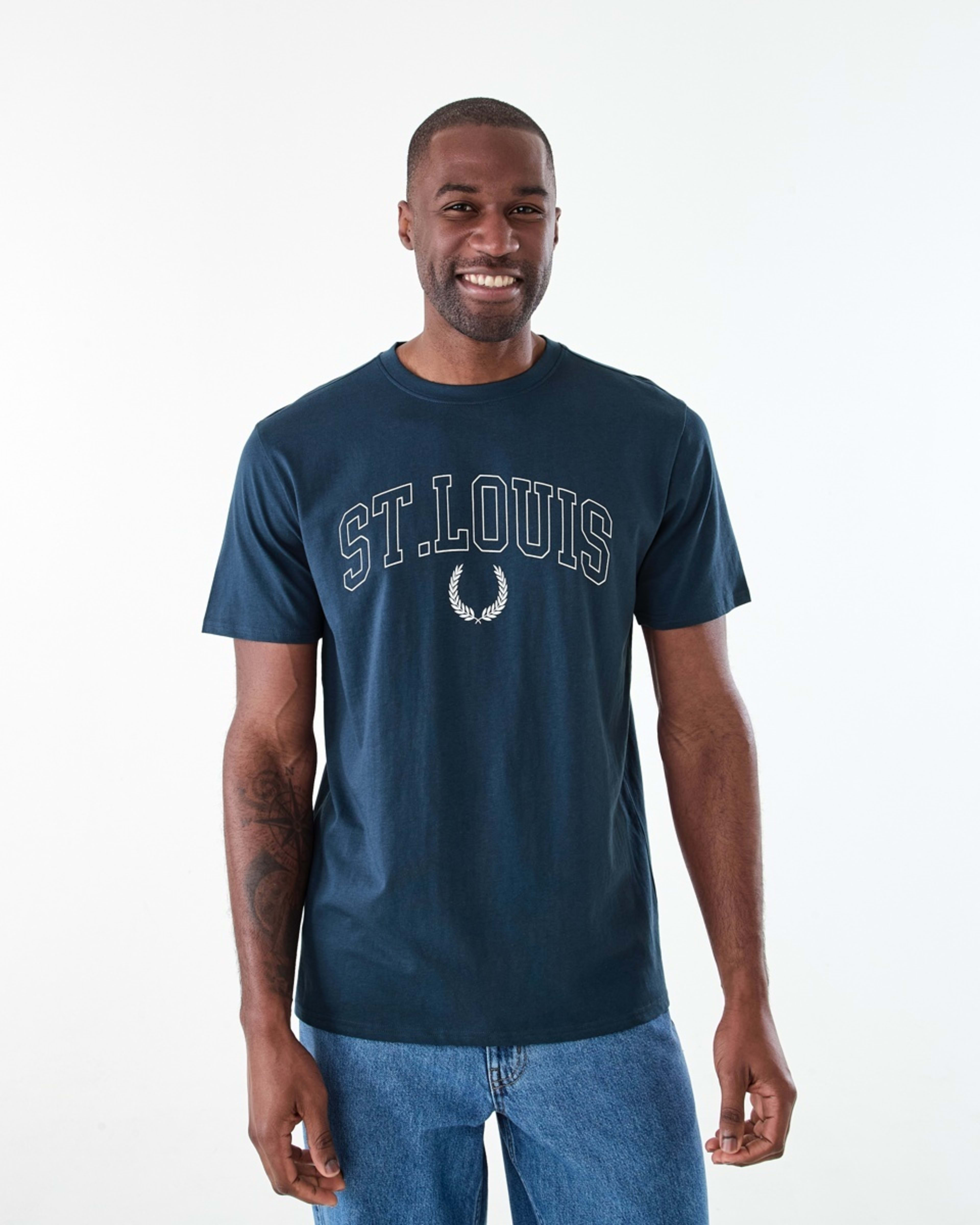 1 Printed T-shirt SPELL NAVY, 1 of 6