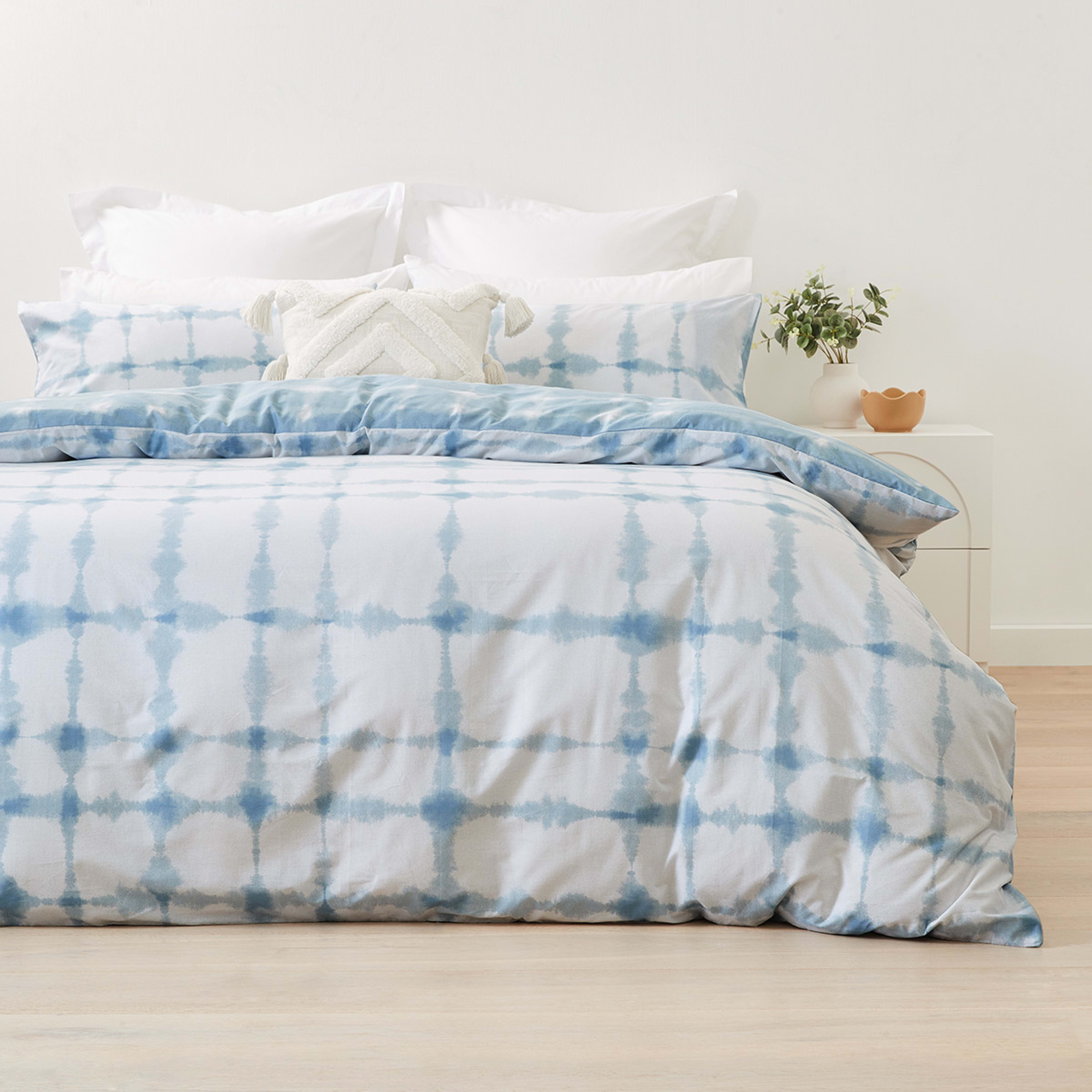 2 Kai Cotton Rich Reversible Quilt Cover Set - Double Bed, Blue, 2 of 7