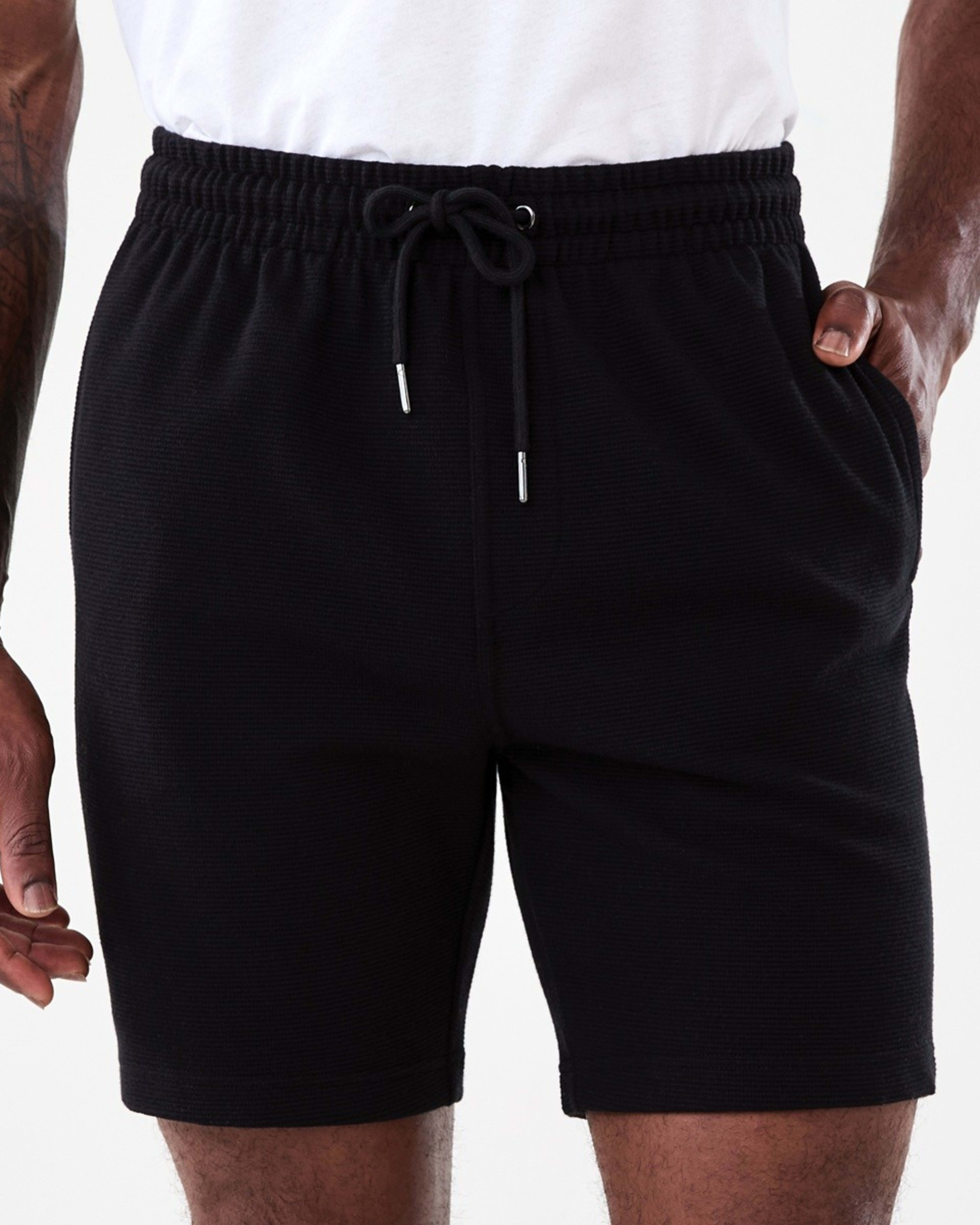 1 Textured Knit Shorts Black